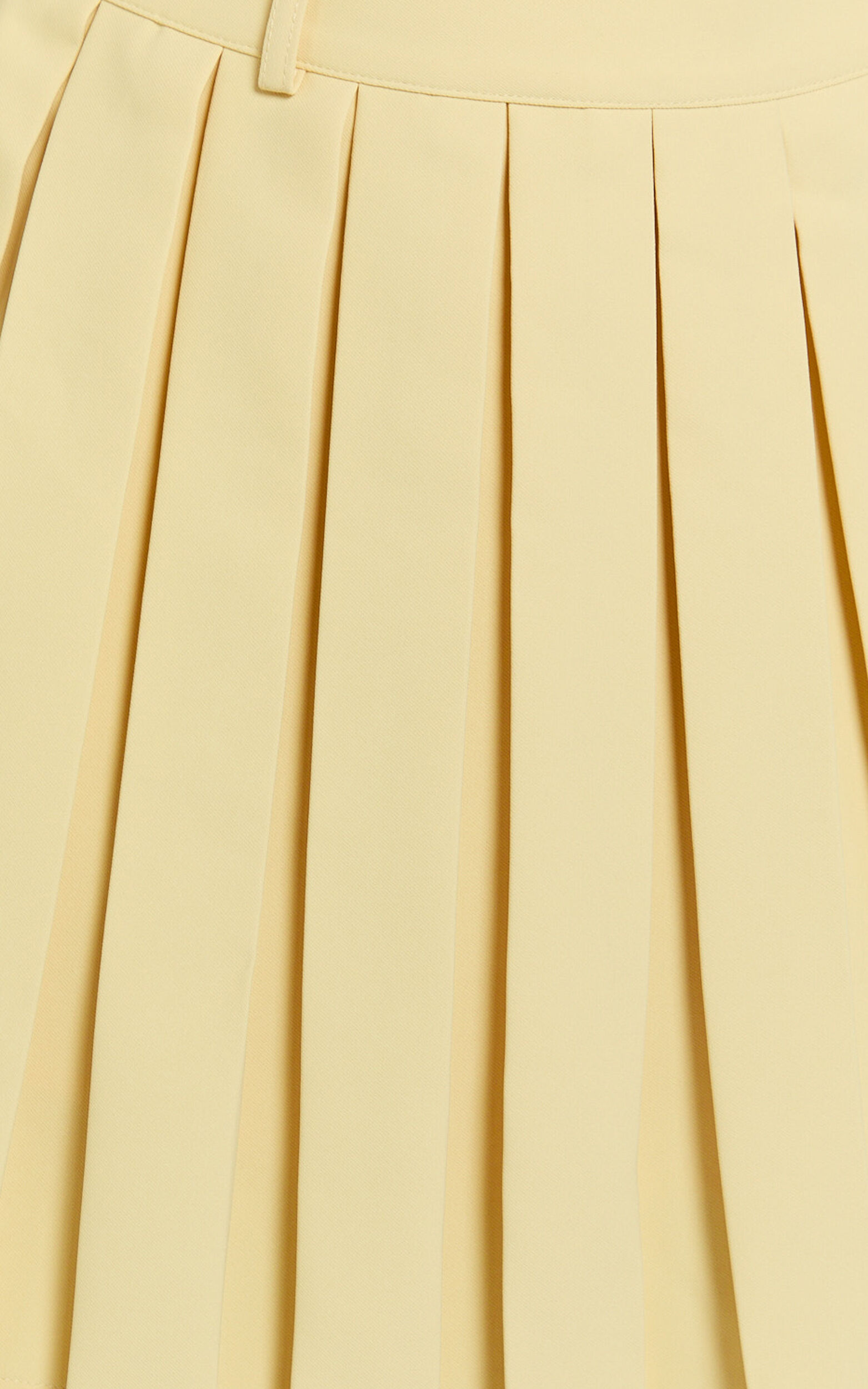 Harlee Mini Skirt - Pleated A line Skirt in Lemon