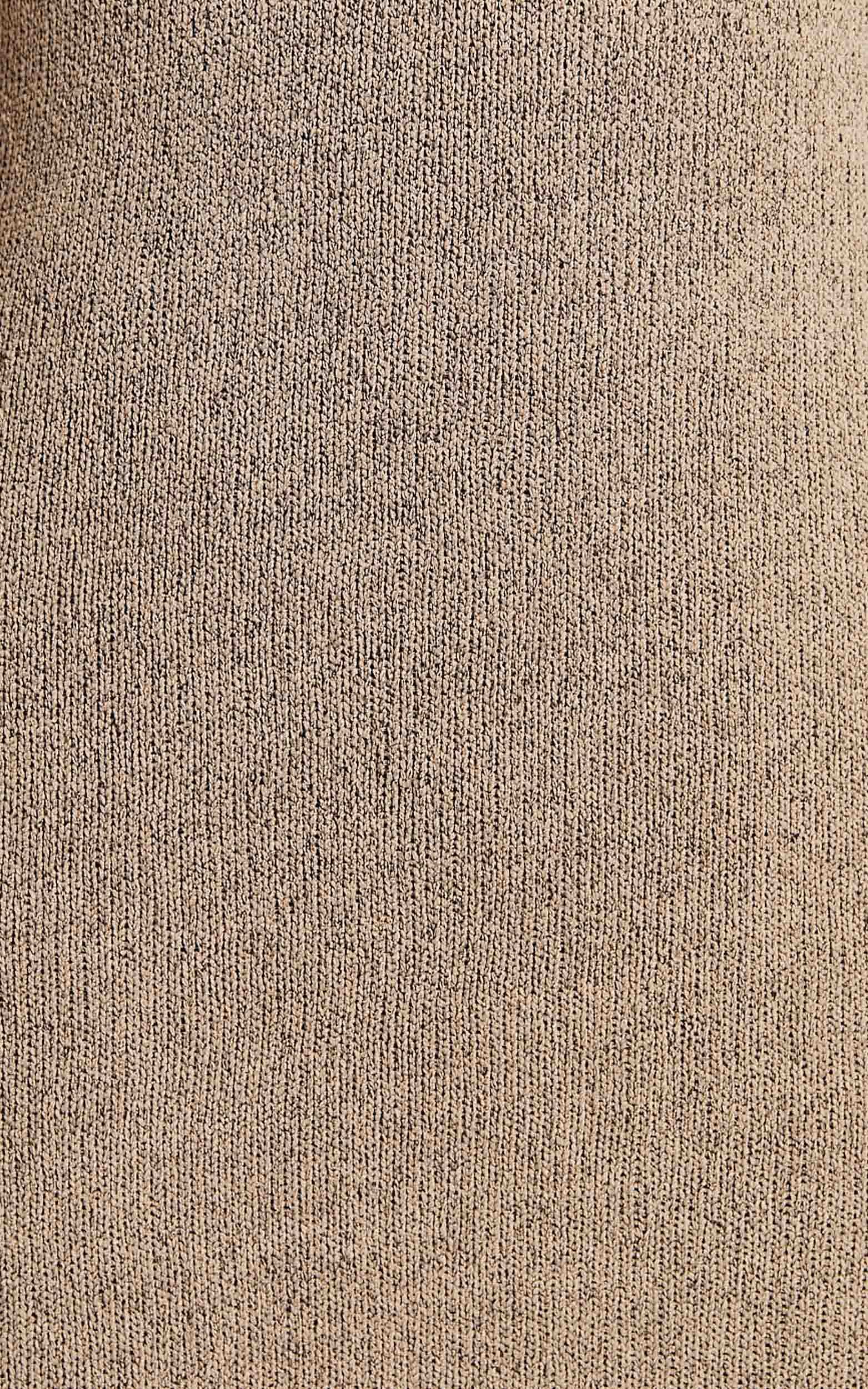 Jessie Midi Dress - Knitted Strappy Scoop Neck Slip Dress in Mushroom