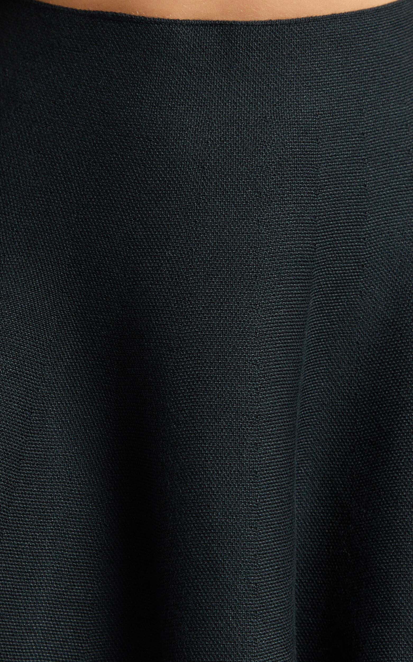 Farrah Mini Skirt - High Waisted A Line Skirt in Black