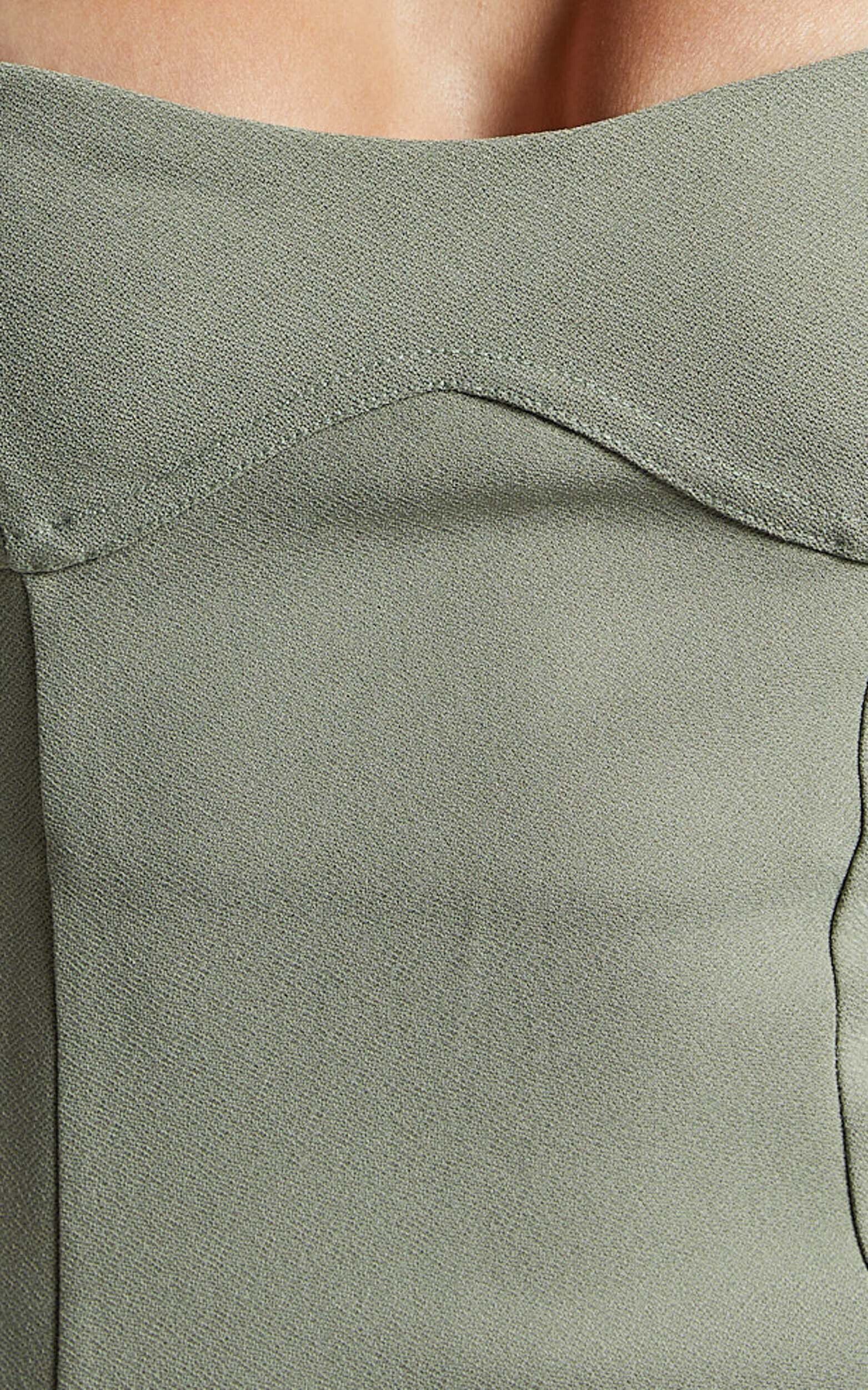 Evie Mini Dress - Adjustable Sleeve Cup Bust Shift Dress in Olive