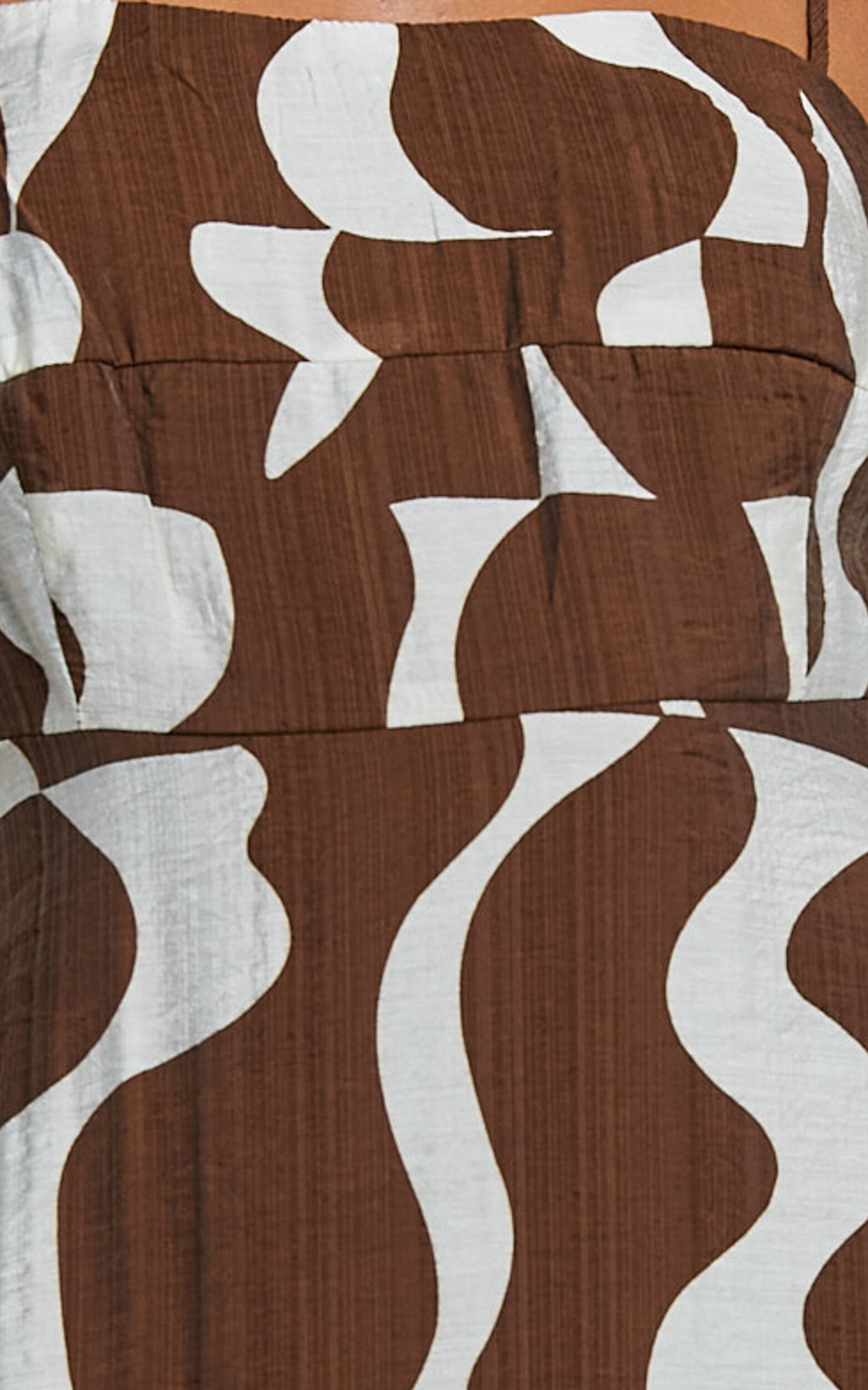 Elisabetta Midi Dress - Empire Waist A Line Dress in Chocolate Mono Wave