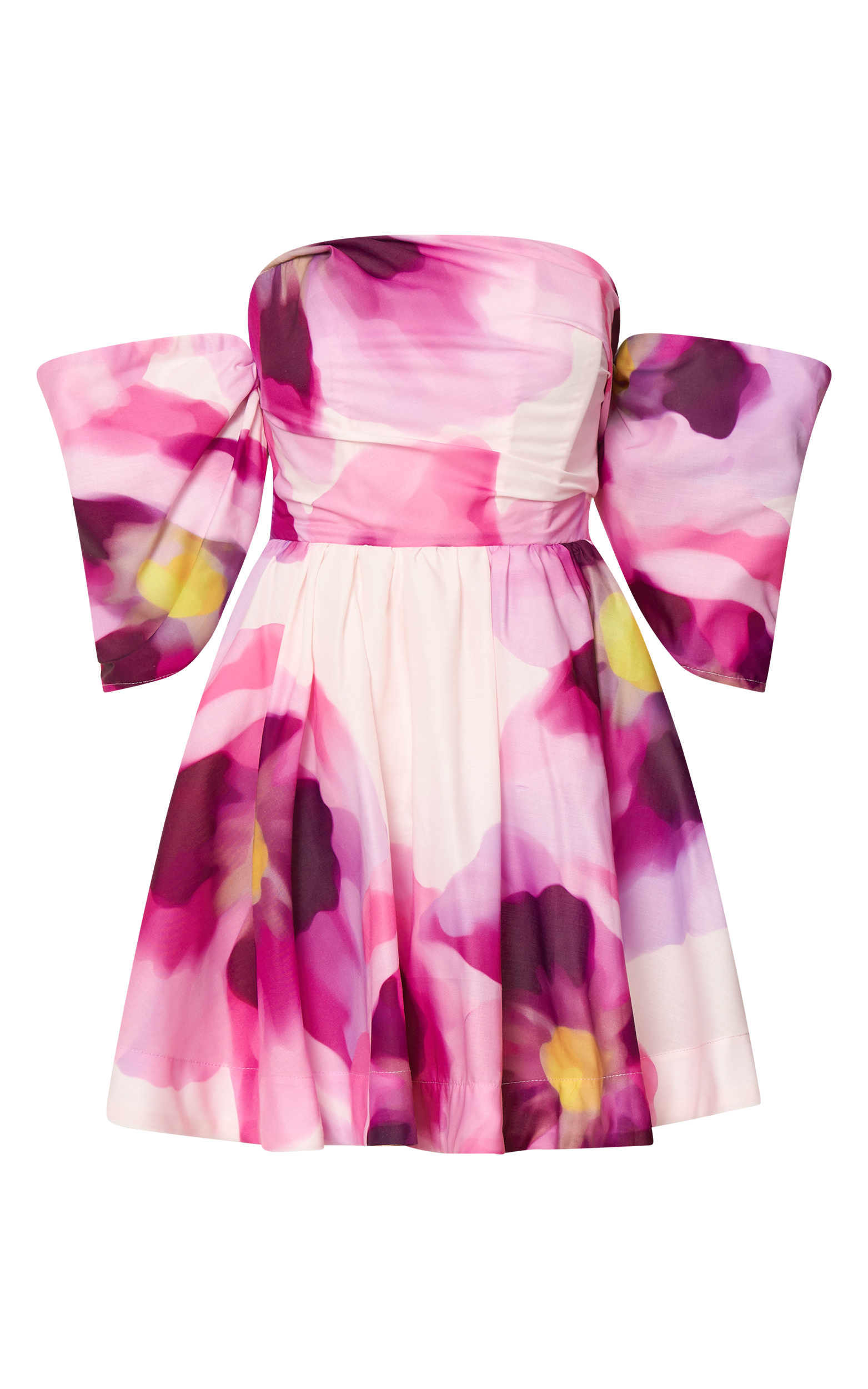 Claudie Off Shoulder Mini Dress in Zinnia Bloom