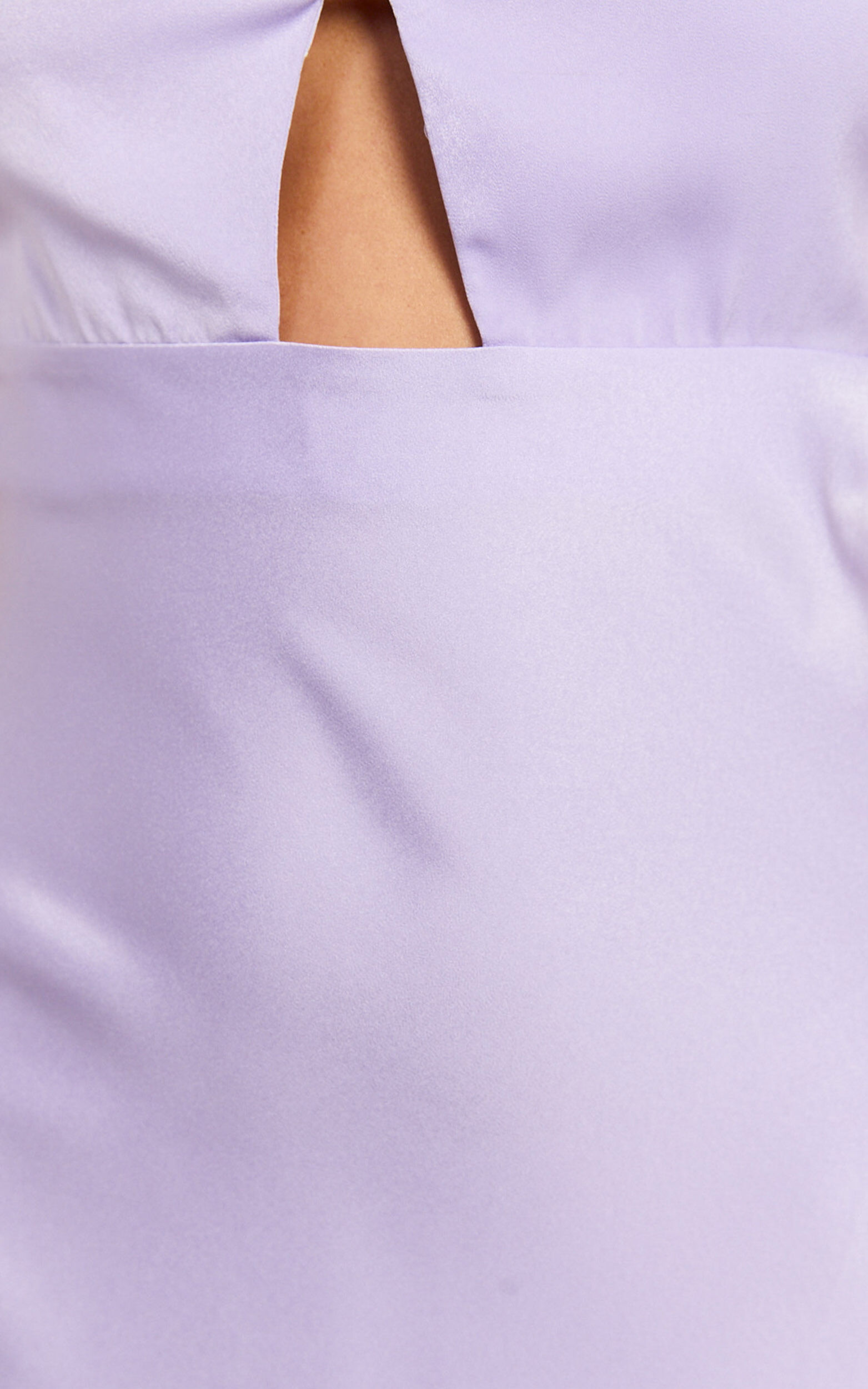 Amitola Midi Dress - V Neck Cut Out Slip Dress in Lilac