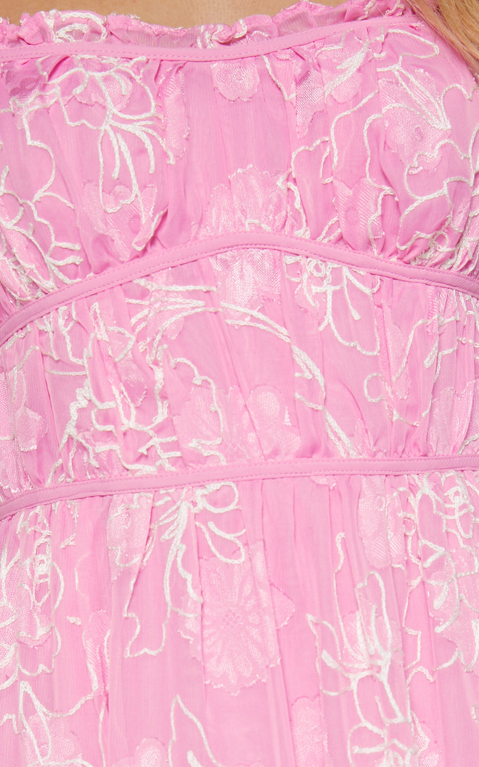 Harley Midi Dress - Puff Sleeve Dress in Pink