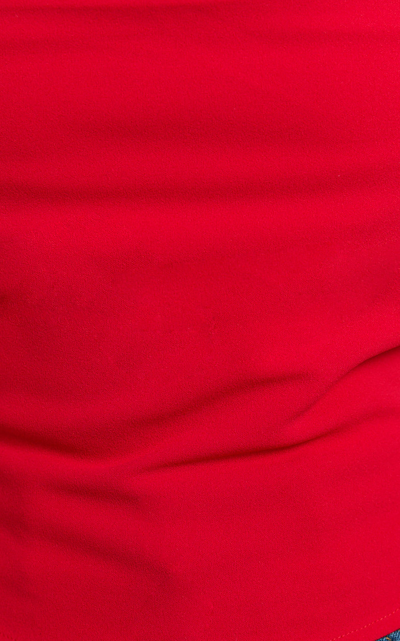 Donna Top - Cowl Neck Corset Top in Red