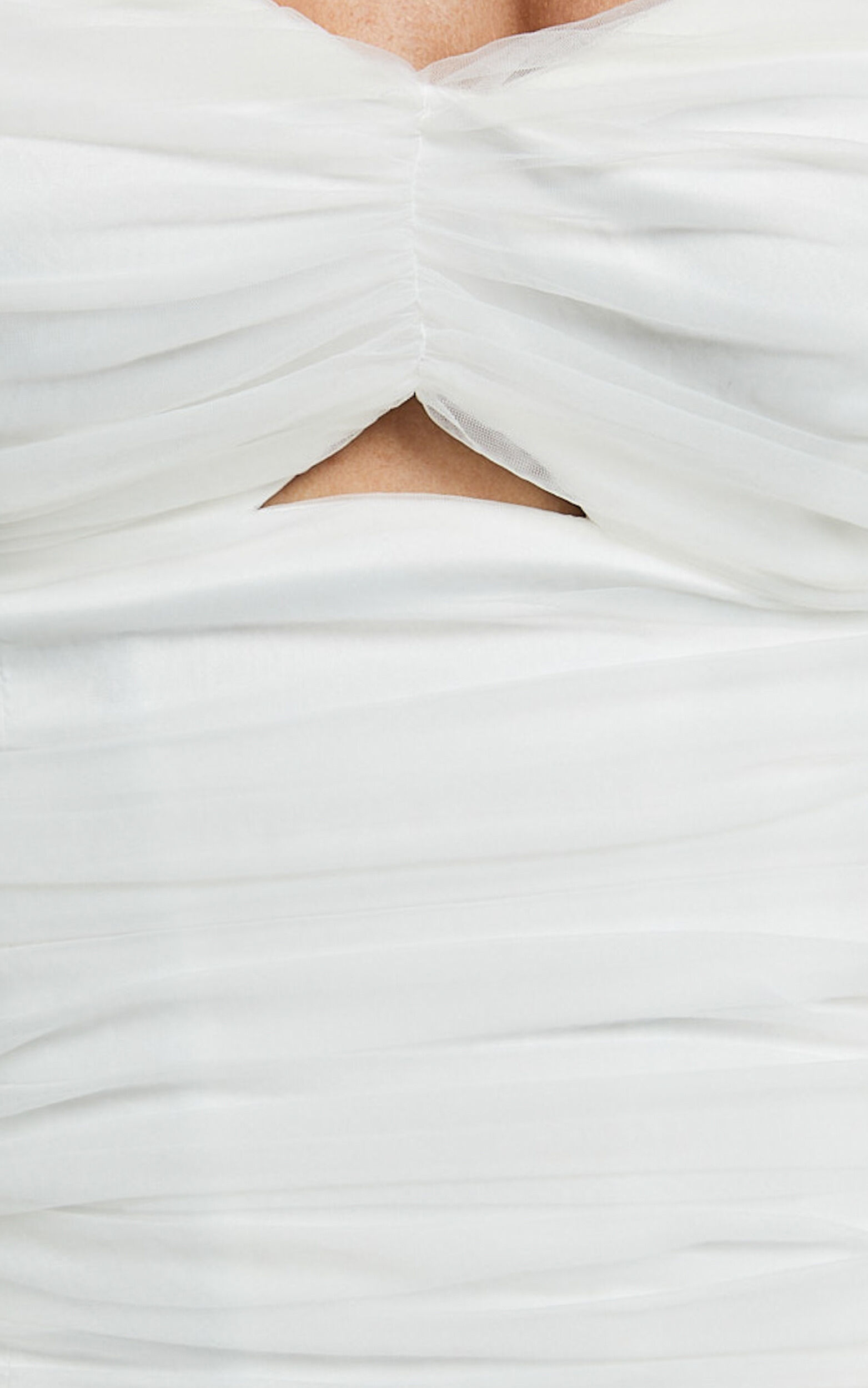 Madalyn Midi Dress - Strapless Sweetheart Bustier Dress in White