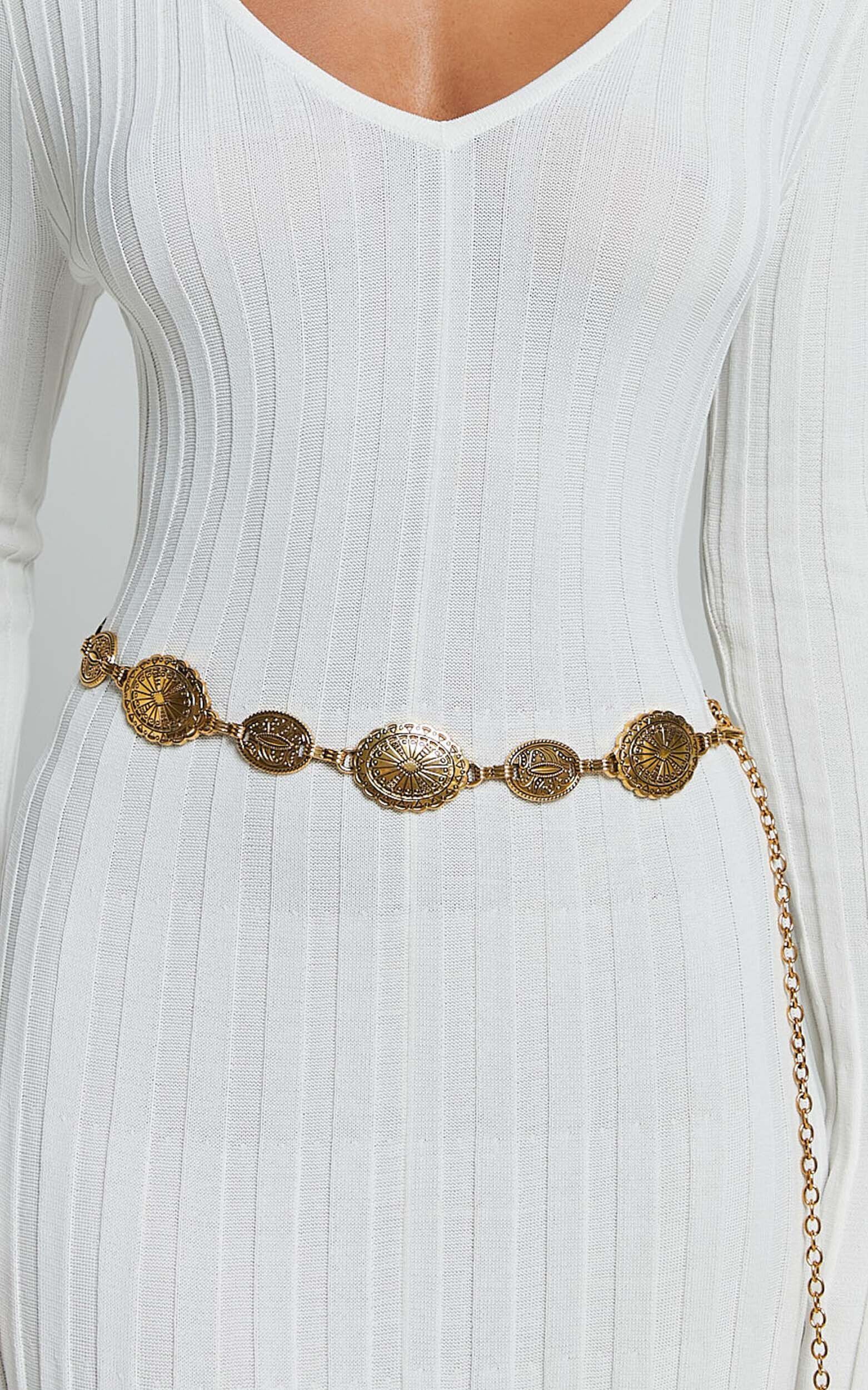 Bellerose Belt - Gold Circle Detail Chain Belt in Gold