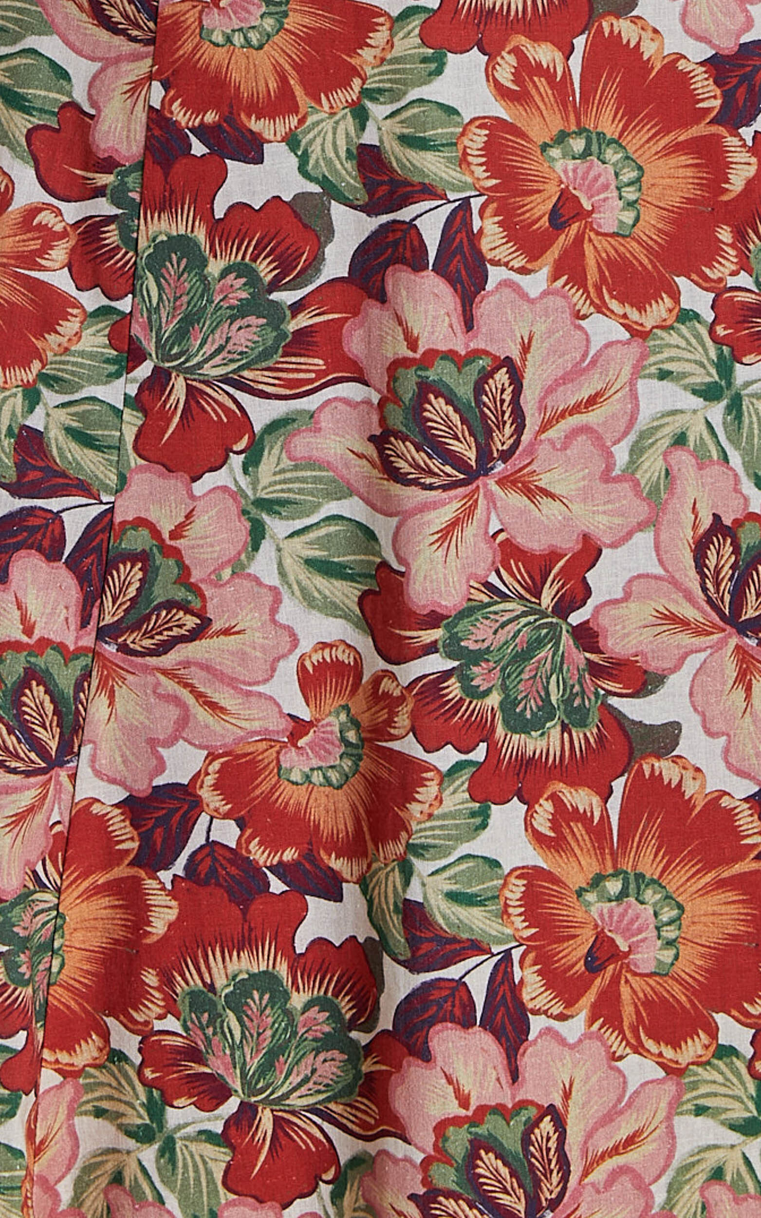 Amalie The Label - Catalina Linen Blend Sweetheart Balloon Sleeve Midi Dress in Musee Print