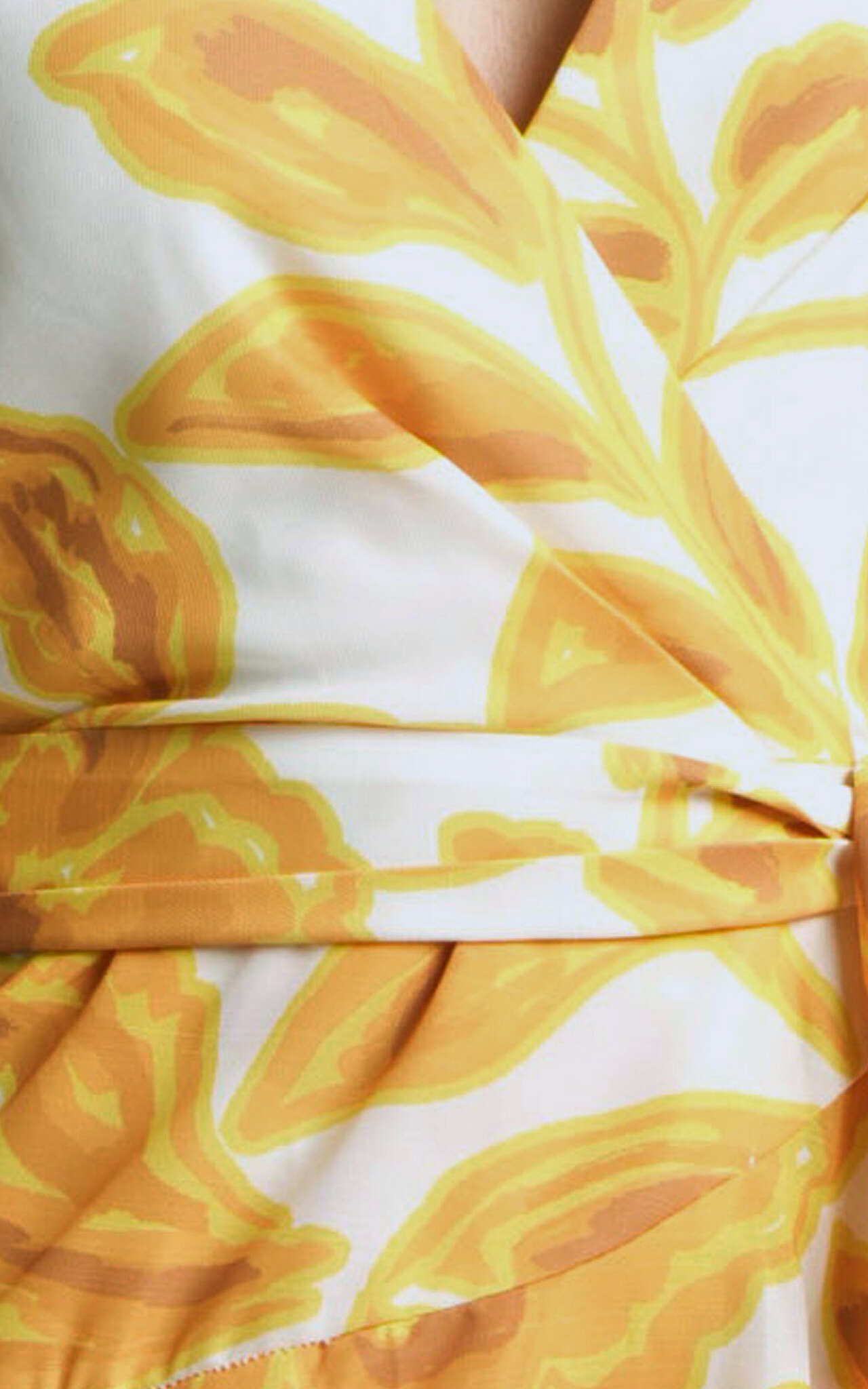 Aleka Mini Dress - V Neck Balloon Sleeve Wrap in Sunshine Floral