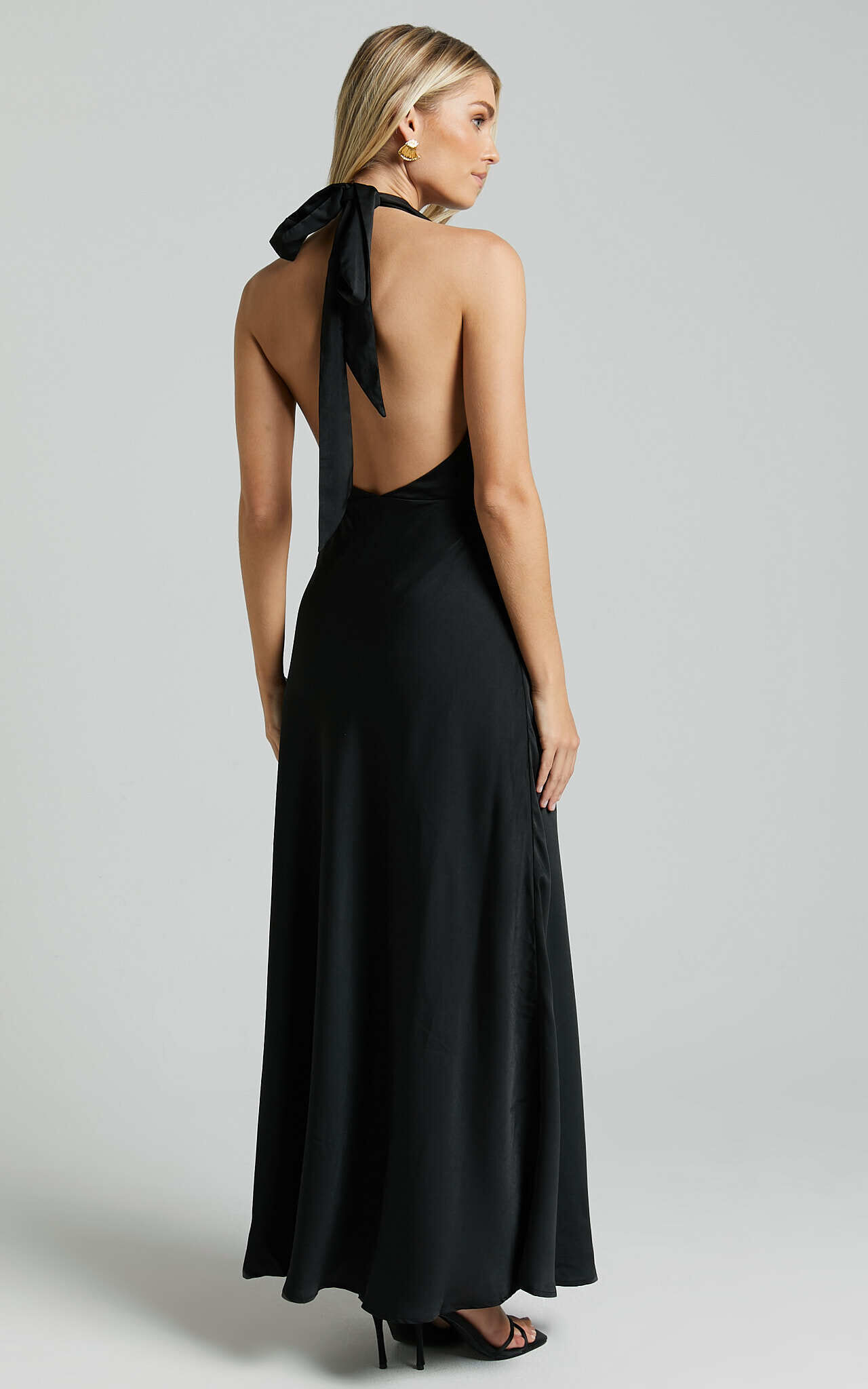 Helen Maxi Dress - Cowl Neck Slip in Black