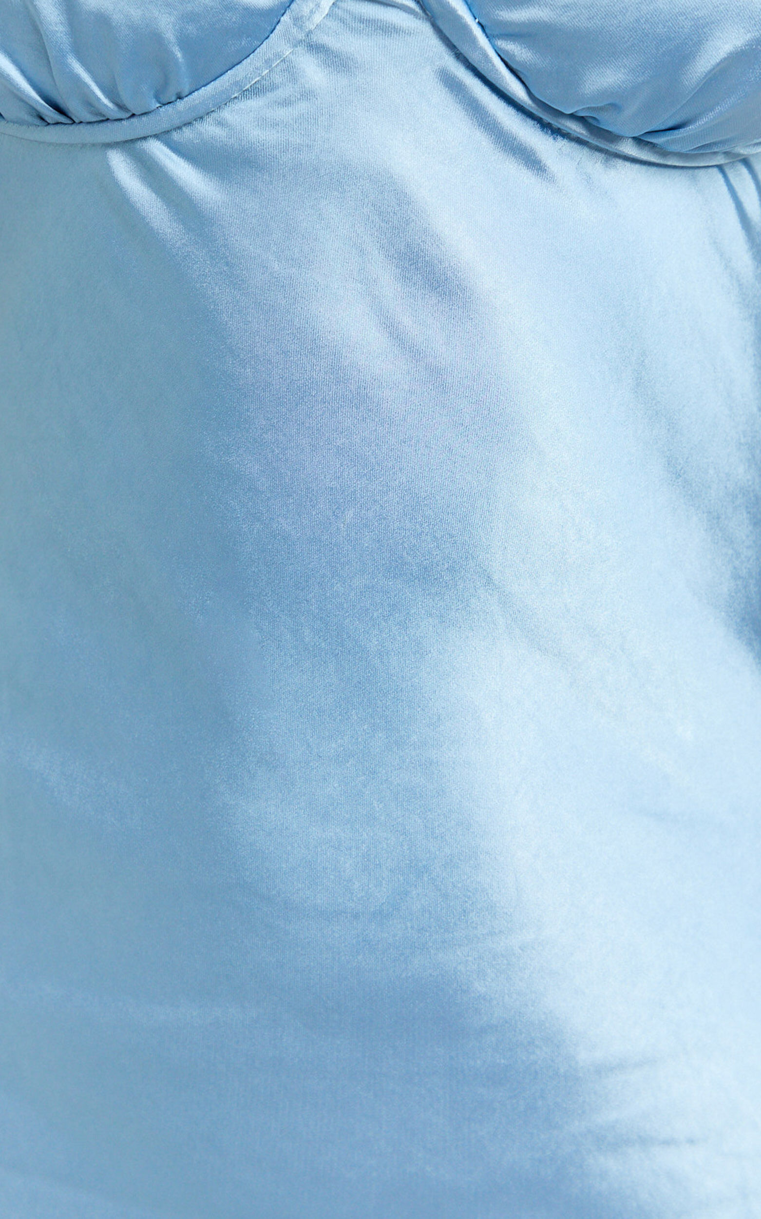 Heidi Maxi Dress - Satin Ruched Bust Tie Back Dress in Blue