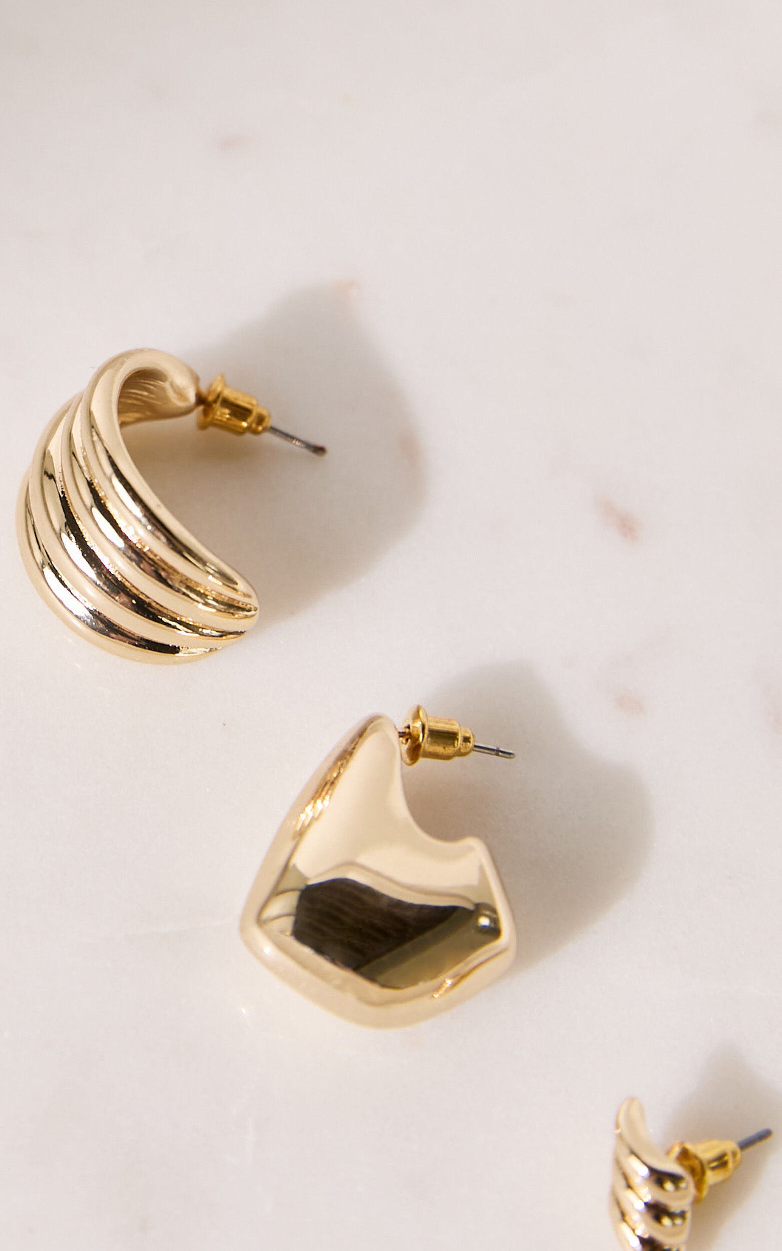 Michelle Three Pair Pack Earrings in Gold