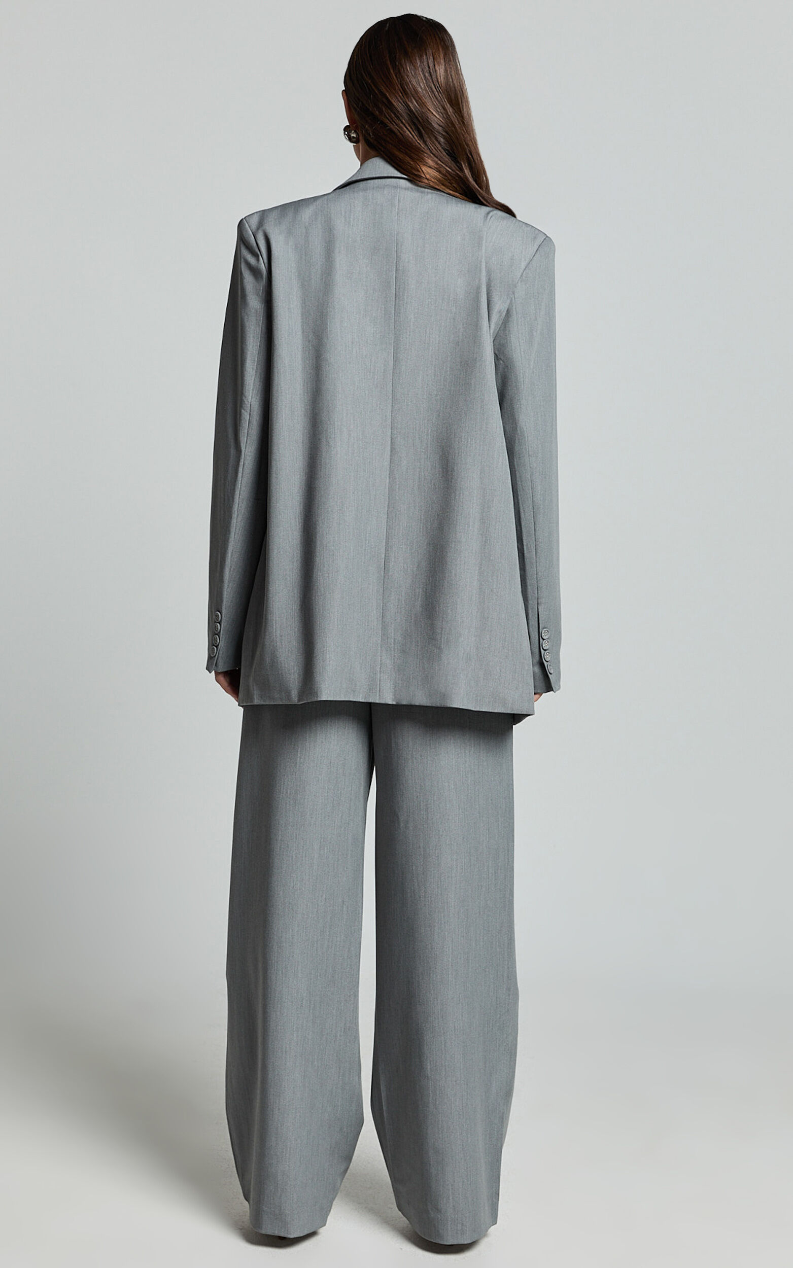 Hope Blazer - Oversized Double Breasted Blazer in Grey