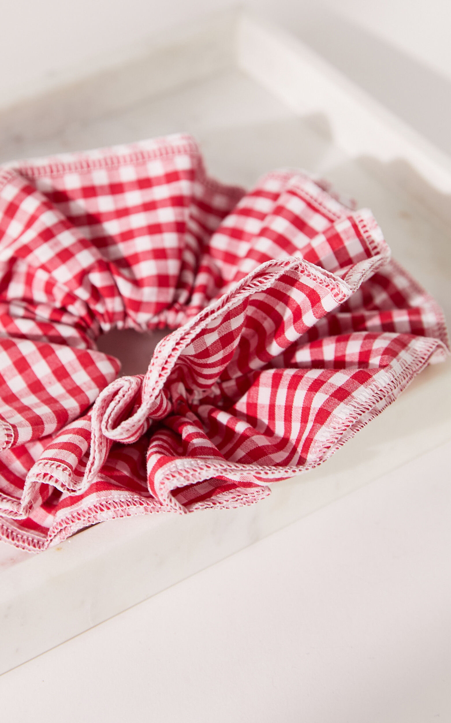 Harmony Scrunchie in Red Gingham