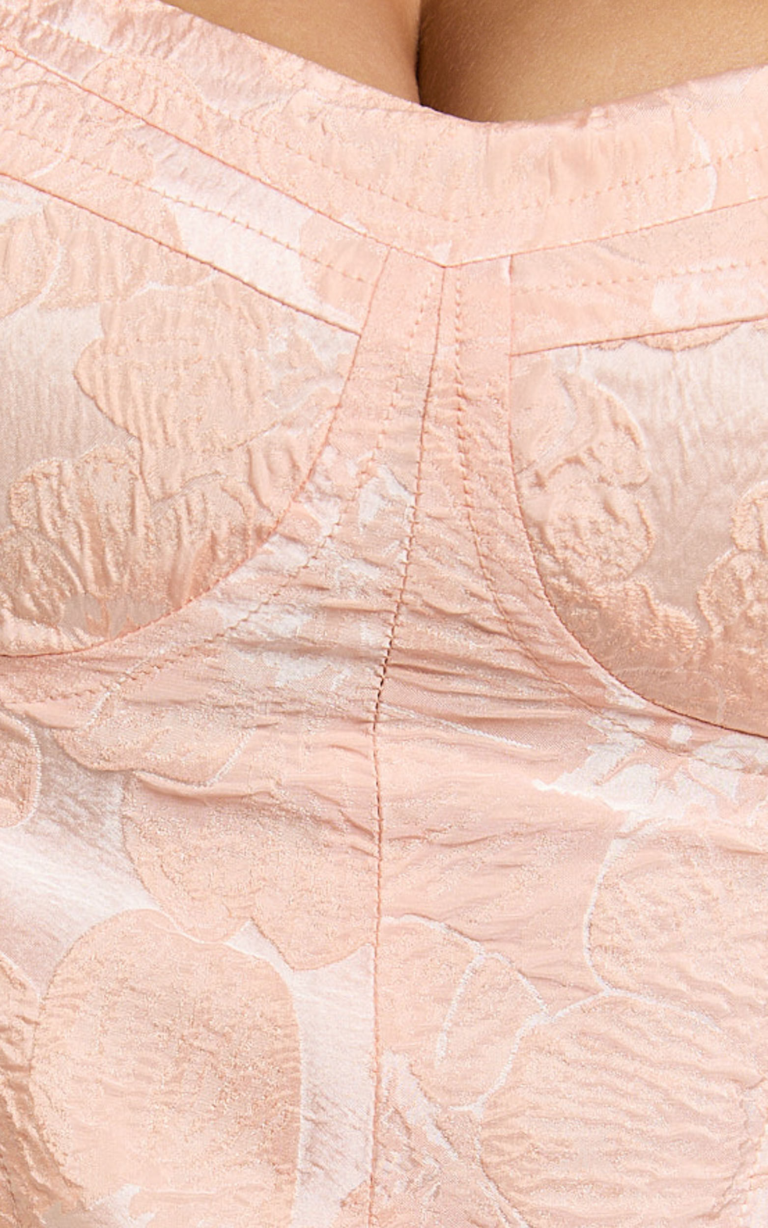 Winona Mini Dress - Sweetheart Corset Tie Back Dress in Peach