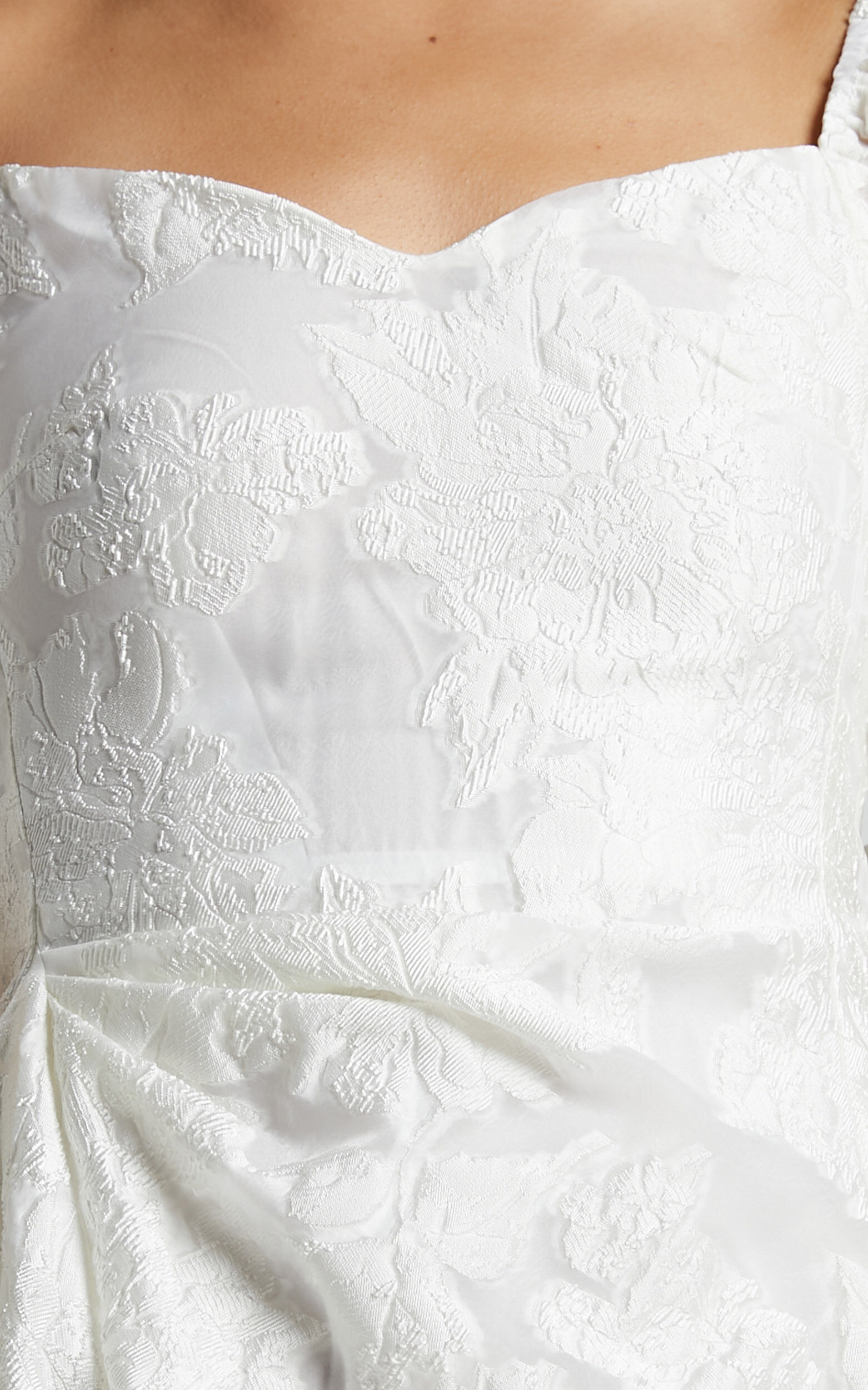 Brailey Mini Dress - Puff Sleeve Fit and Flare Dress in White