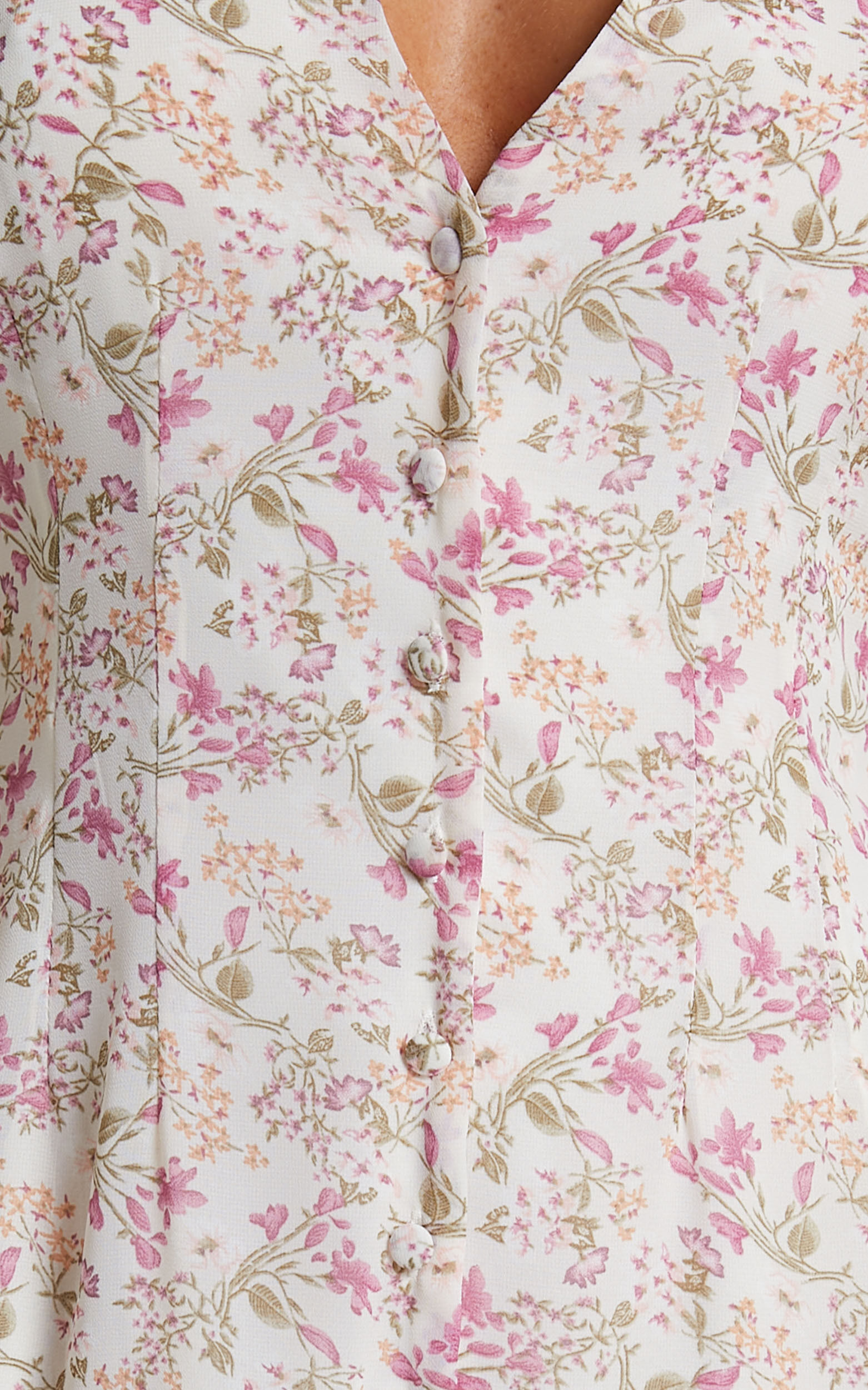 Maximum Potential Mini Dress - Button Up Dress in Purple Floral