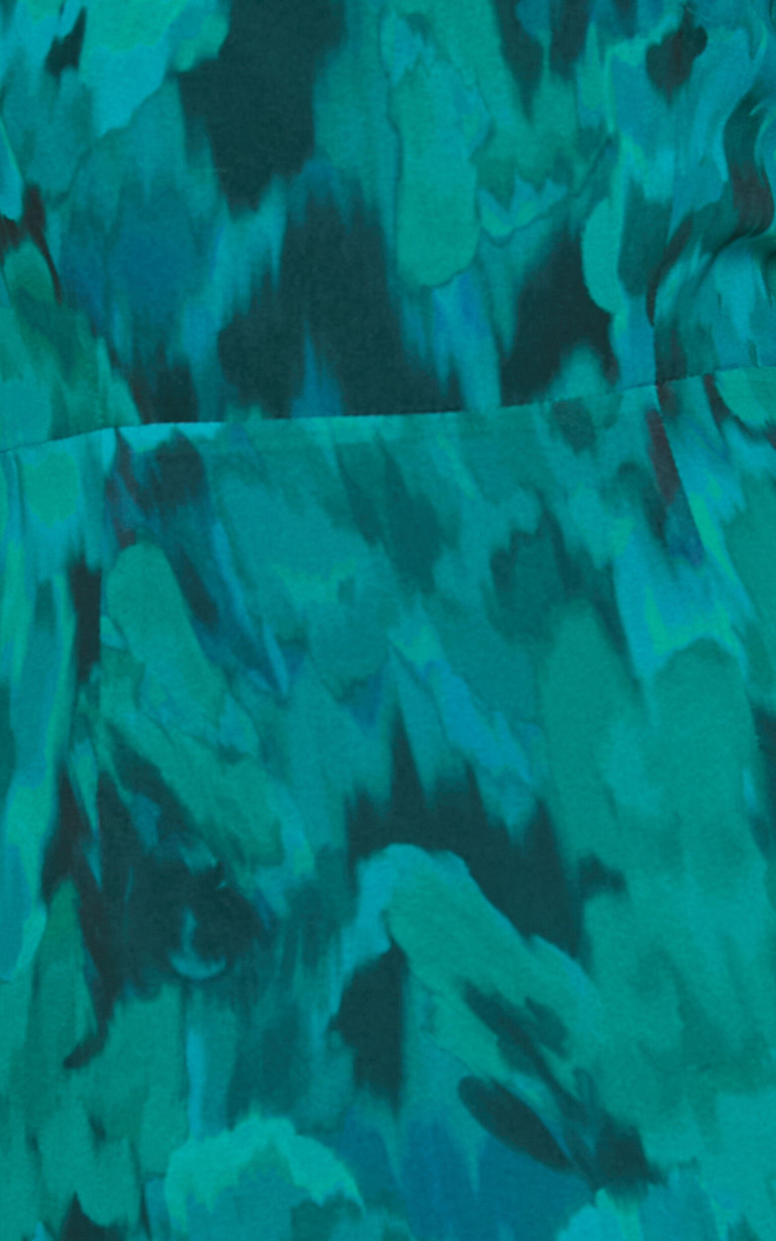 Clabelle Midi Dress - One Shoulder Ruffle Tulip Hem Dress in Emerald Blur Floral