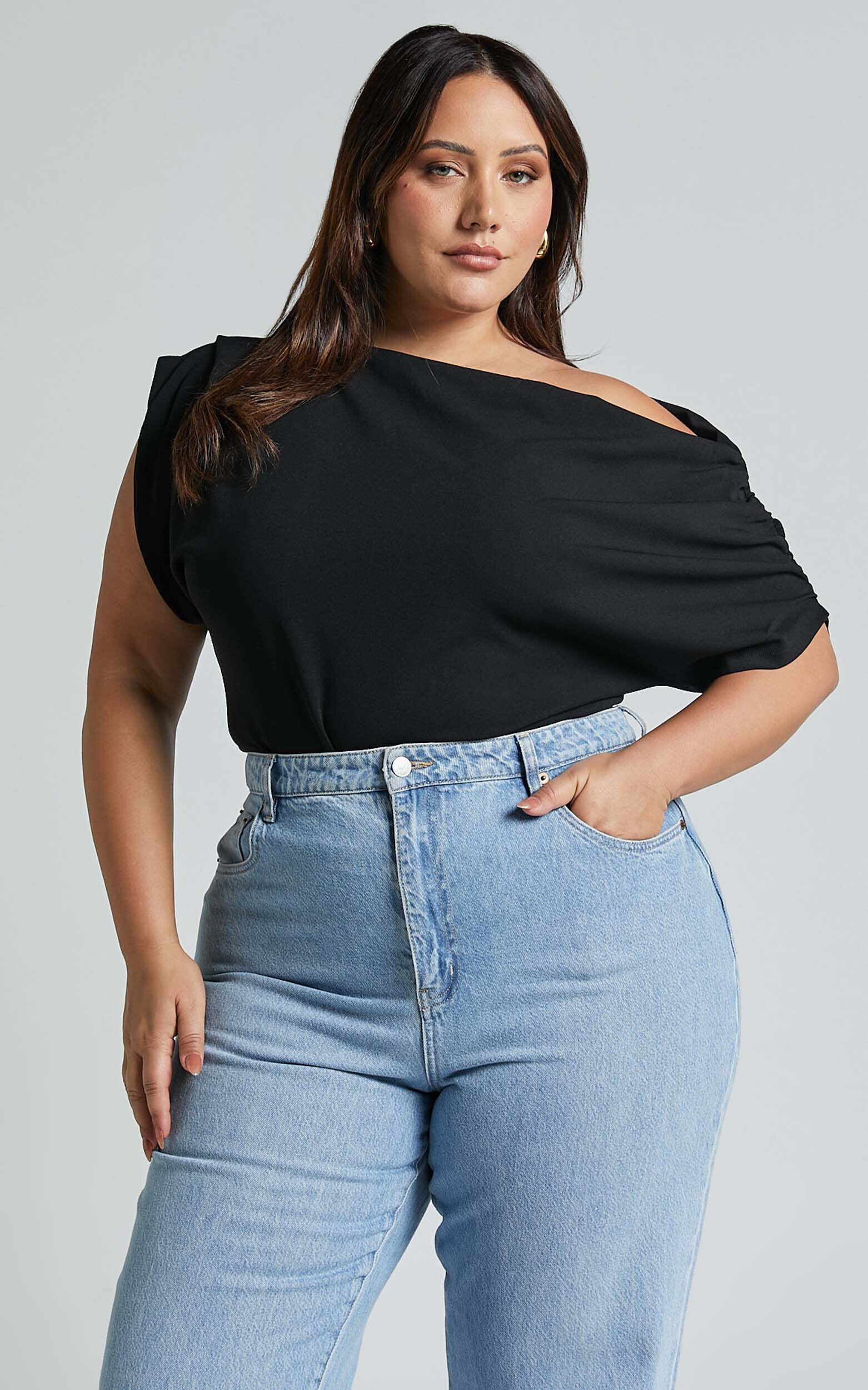 Nalfie Top - Asymmetrical Top in Black
