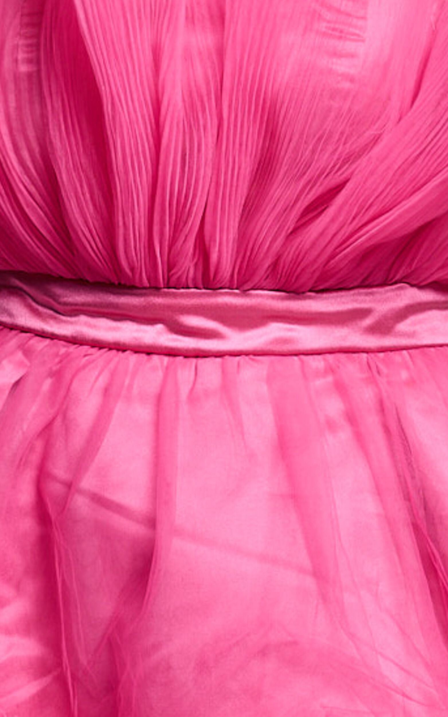 Amalya Mini Dress - Tiered Tulle Fit and Flare Dress in Hot Pink