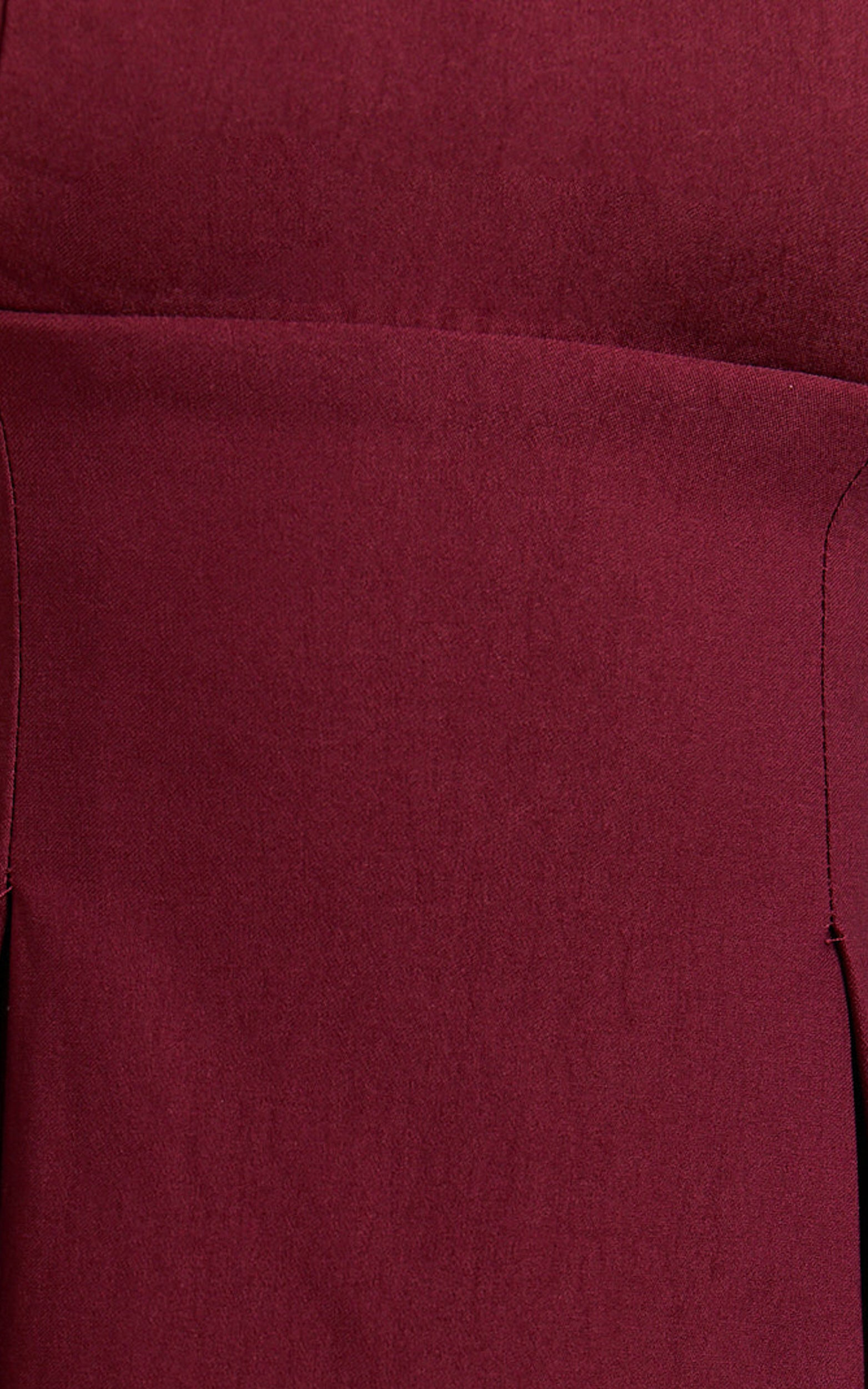 Ida Mini Dress - Wide Strap Straight Neck  Bow Back Dress in Berry