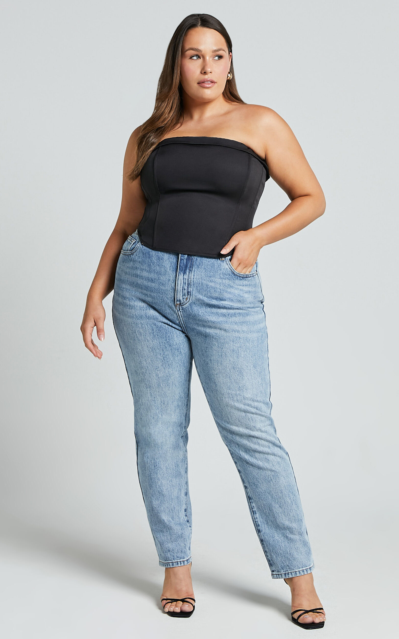 Vaira Top - Strapless Corset Top in Black