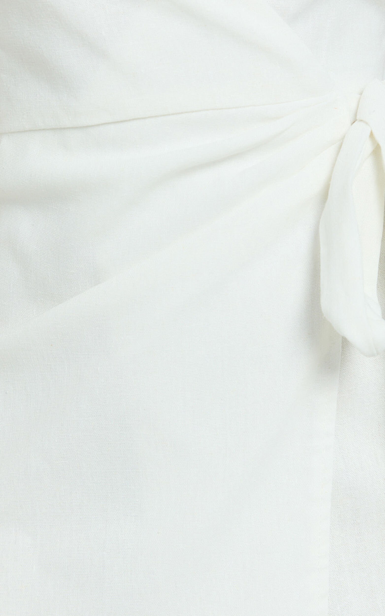 Izzy Mini Dress - Linen Halter Mini Wrap Dress in Off White