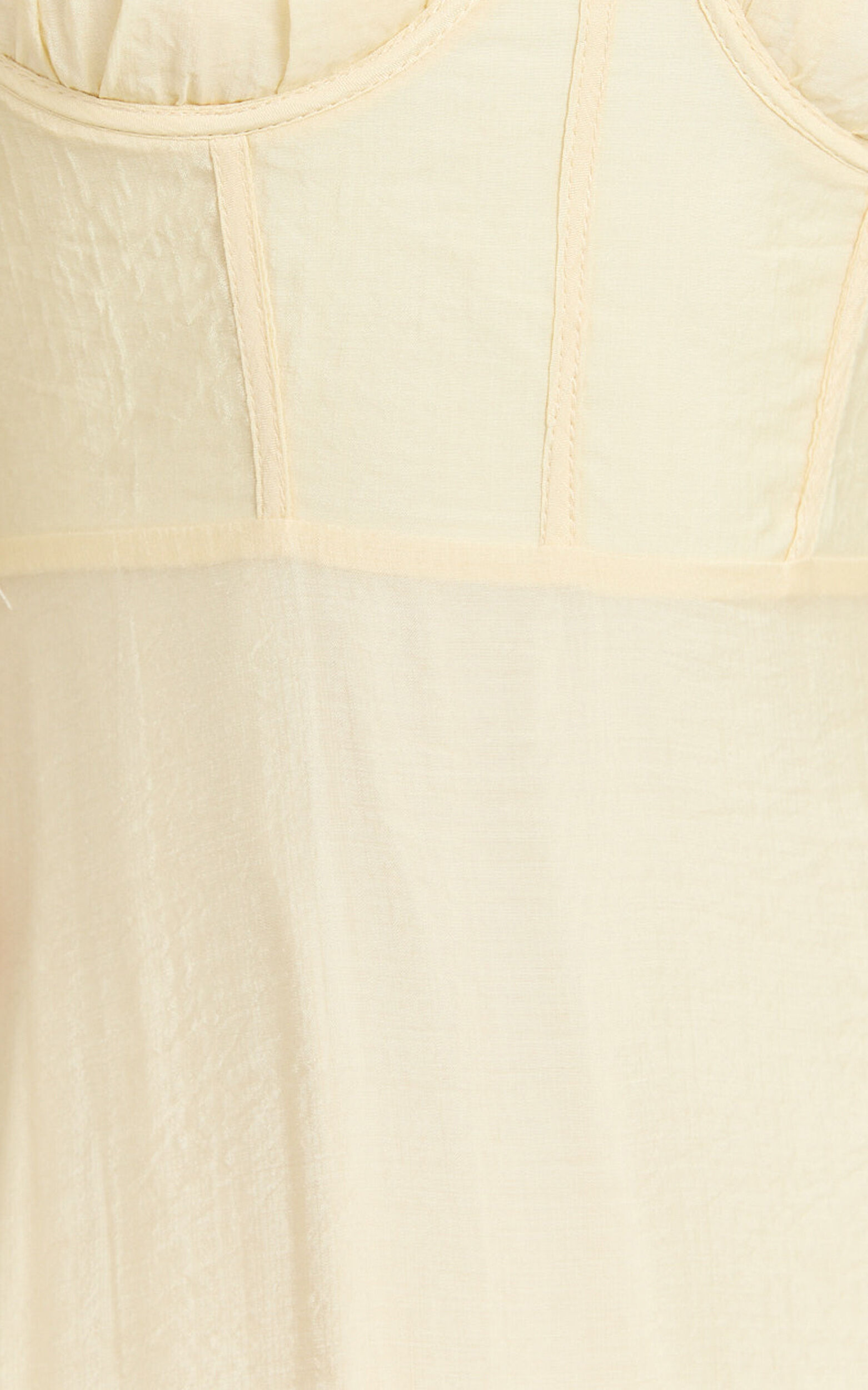 Avalyn Midi Dress - Ruched Bust Corset Dress in Butter