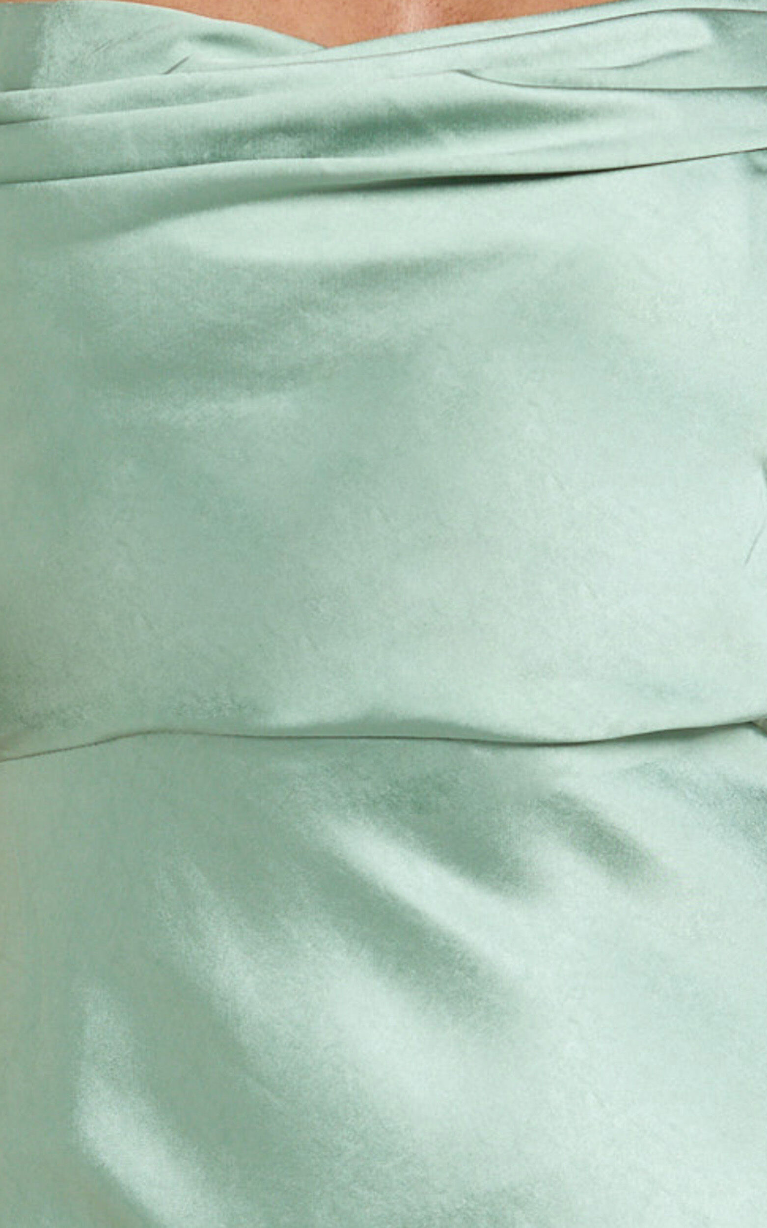 Hanna Maxi Dress - Satin Cowl Neck Low Back Dress in Sage