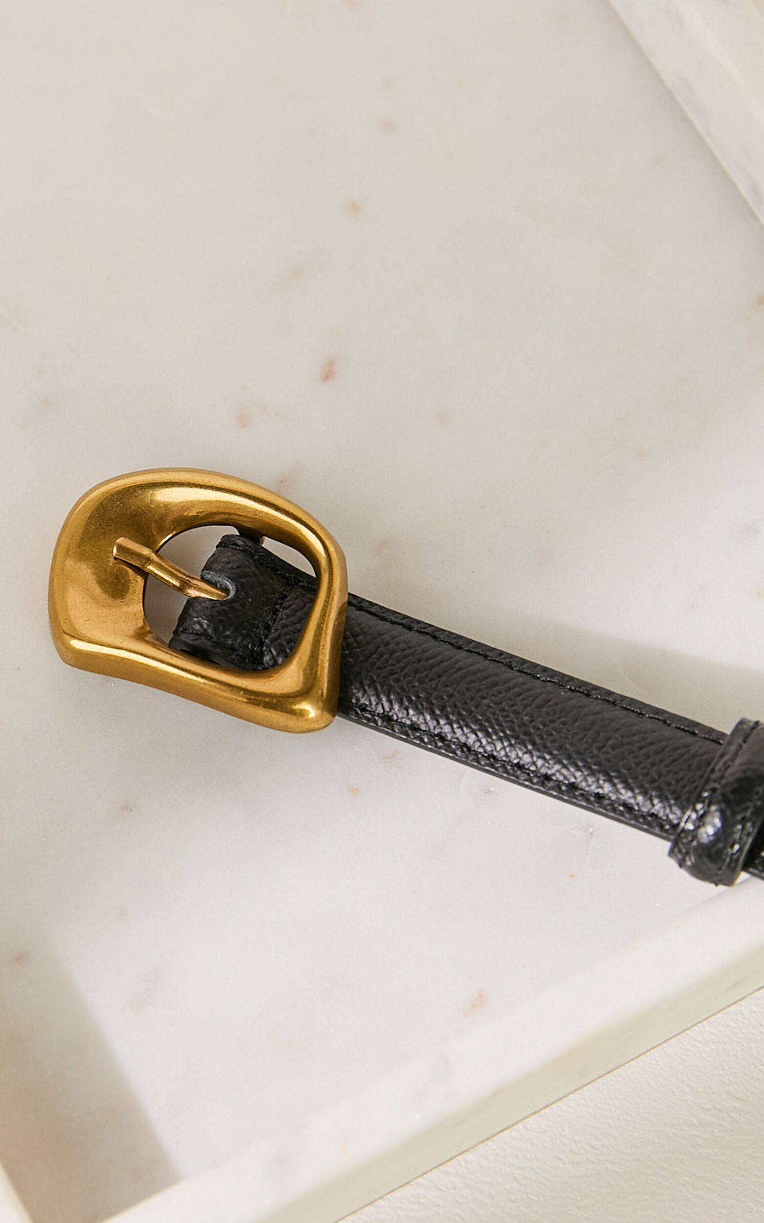 Chantelle Belt - Thin Buckle Belt in Black