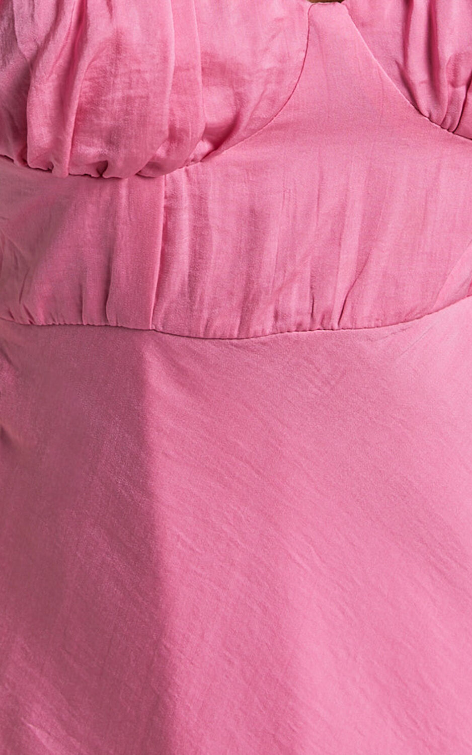 Krysta Midi Dress - Sweetheart Ruched Bust Slip Dress in Pink