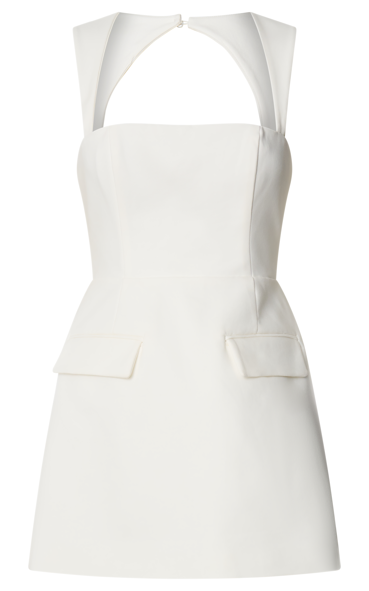 Garrett Mini Dress - Square Neck Fit And Flare Dress in White