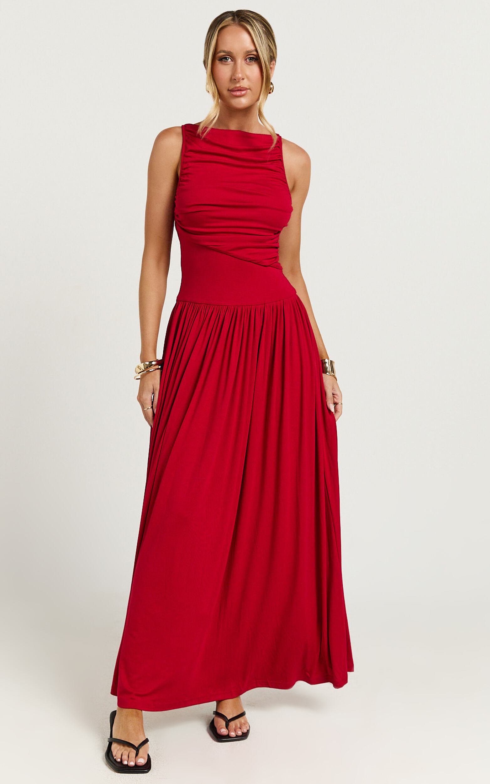 Runaway The Label - Nalla Maxi Dress in Cherry