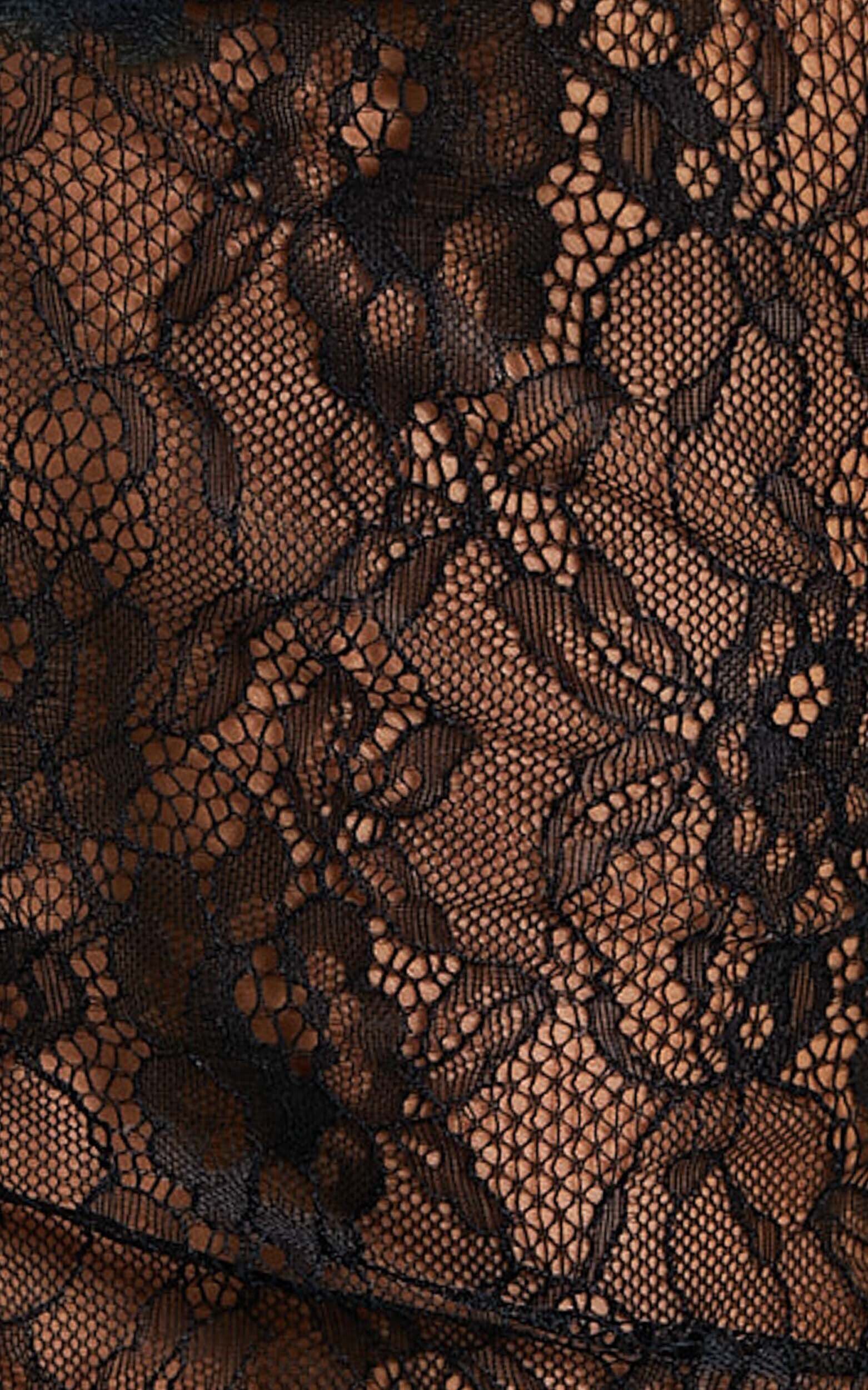 Cynthia Bodysuit - Long Sleeve Lace Bodysuit in Black