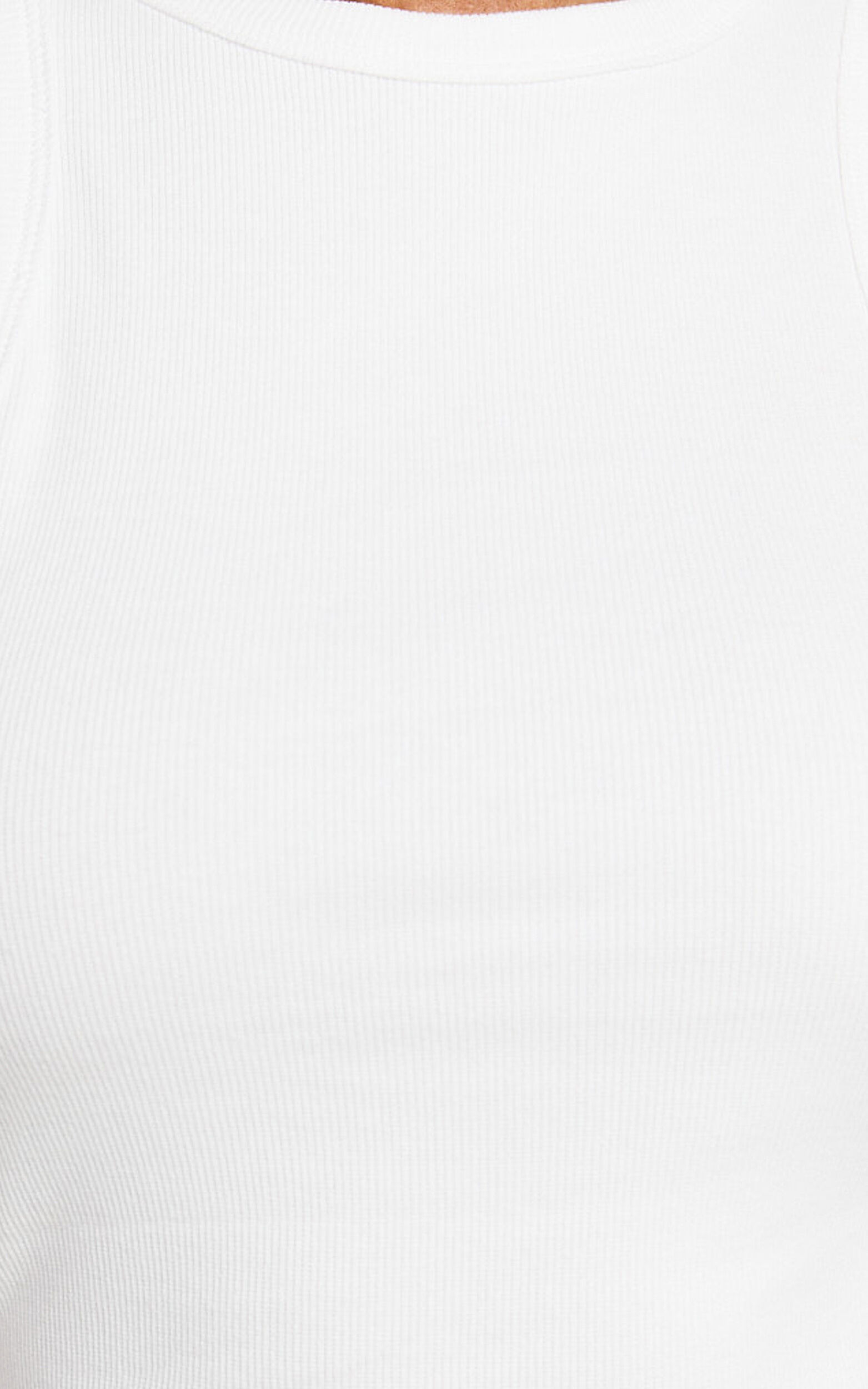 Candyce Mini Dress - Ribbed Sleeveless Bodycon Dress in White