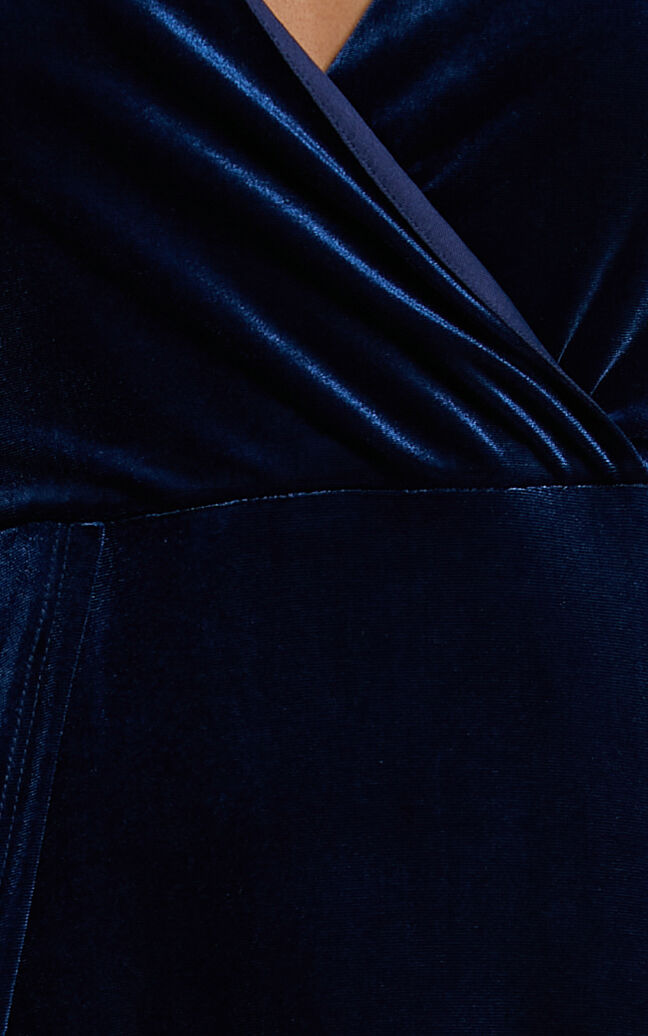 Sloane Maxi Dress - Long Sleeve Wrap Dress in Navy