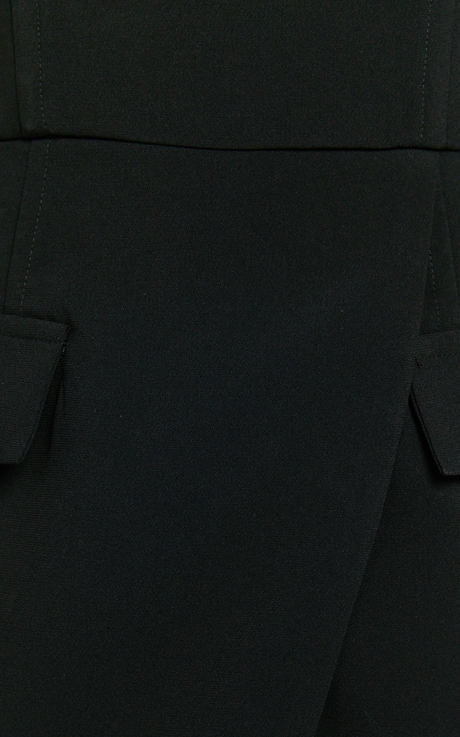 Garcia Midi Dress - Square Neck Wide Straps Fitted Wrap Skirt Dress in Black