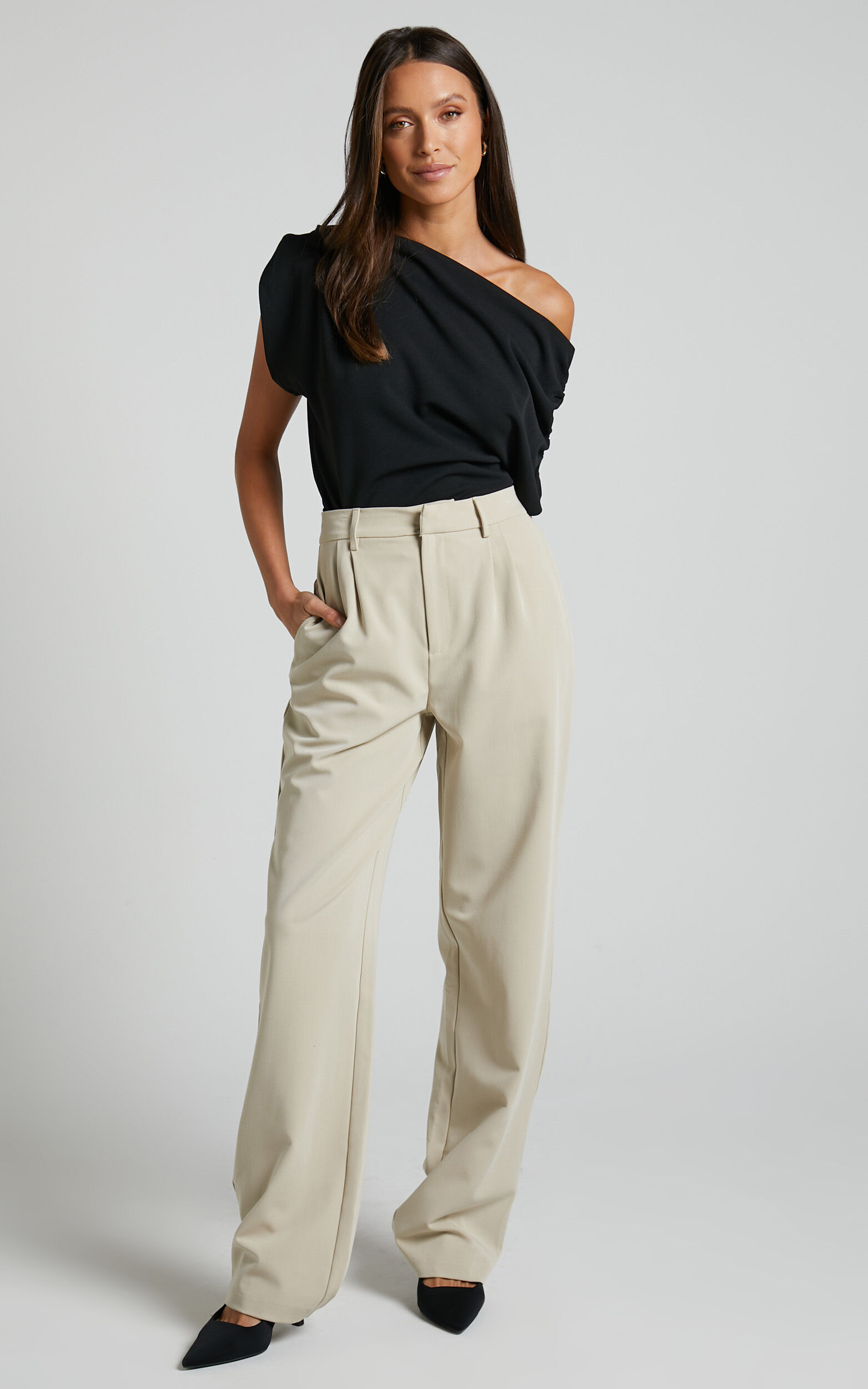 Nalfie Top - Asymmetrical Top in Black