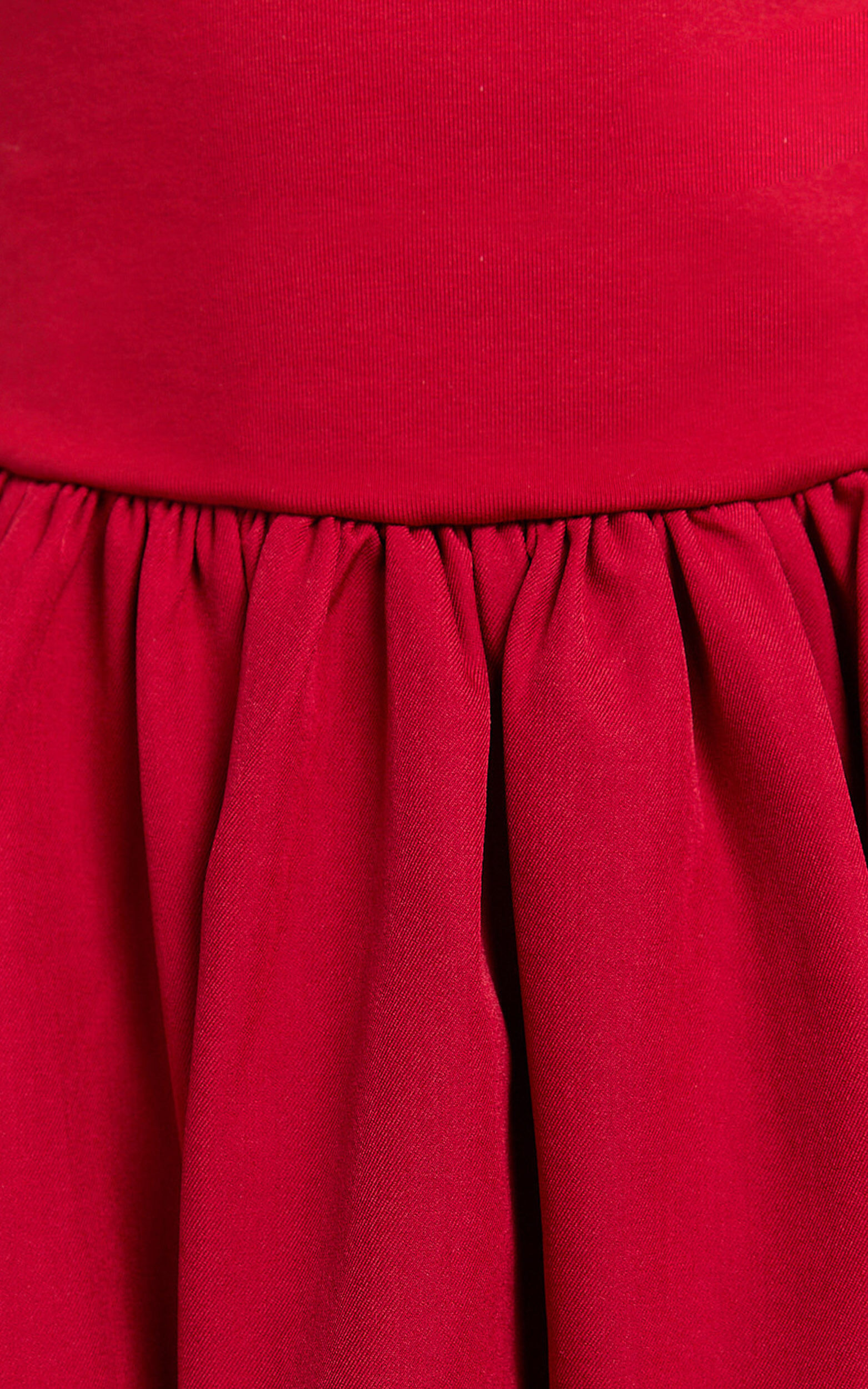 Bridgette Mini Dress - Straight Neck Sleeveless Bubble Hem Dress in Red