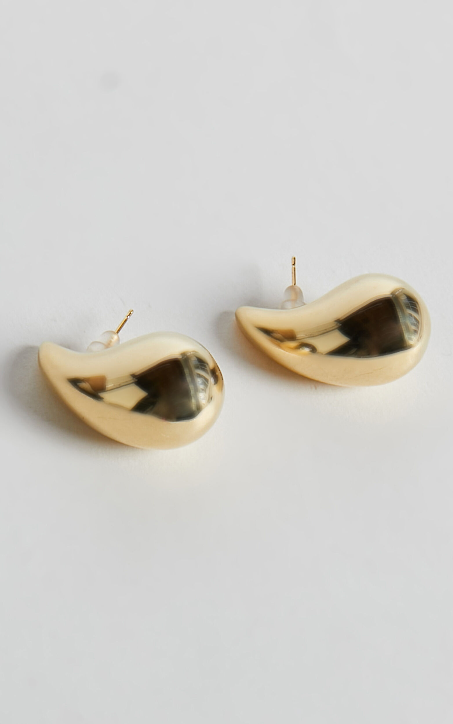 Renner Earrings - Teardrop Statement Earrings in Gold