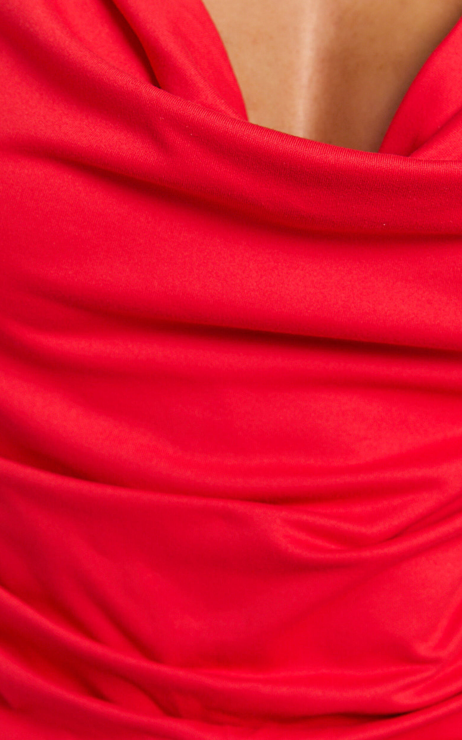 Doris Top - Cowl Neck Crop Top in Red