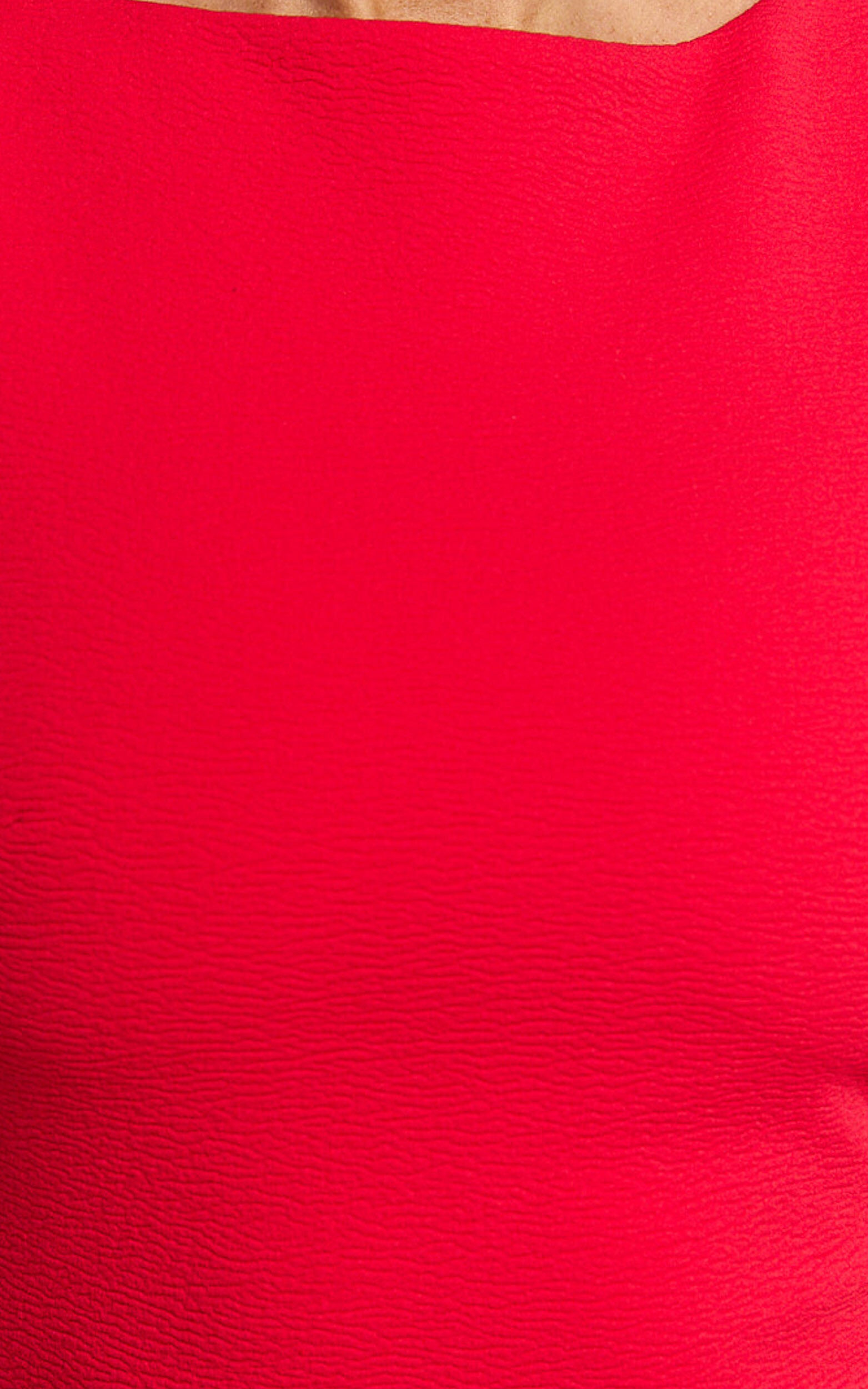 Luiza Midi Dress - Ruffle Hem Corset Back Dress in Red