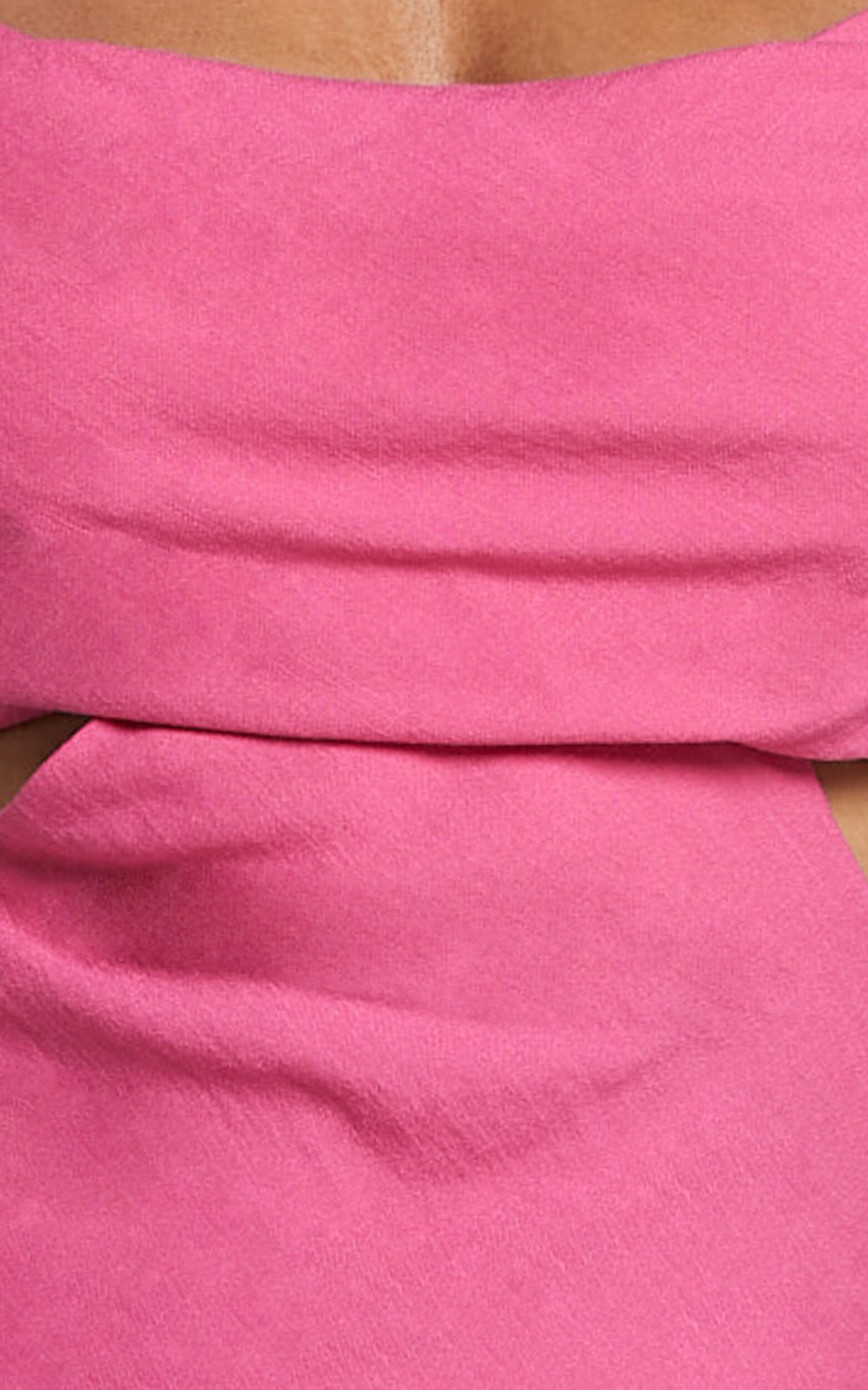 Reviena Maxi Dress - Cut Out Cowl Neck Dress in Hot Pink