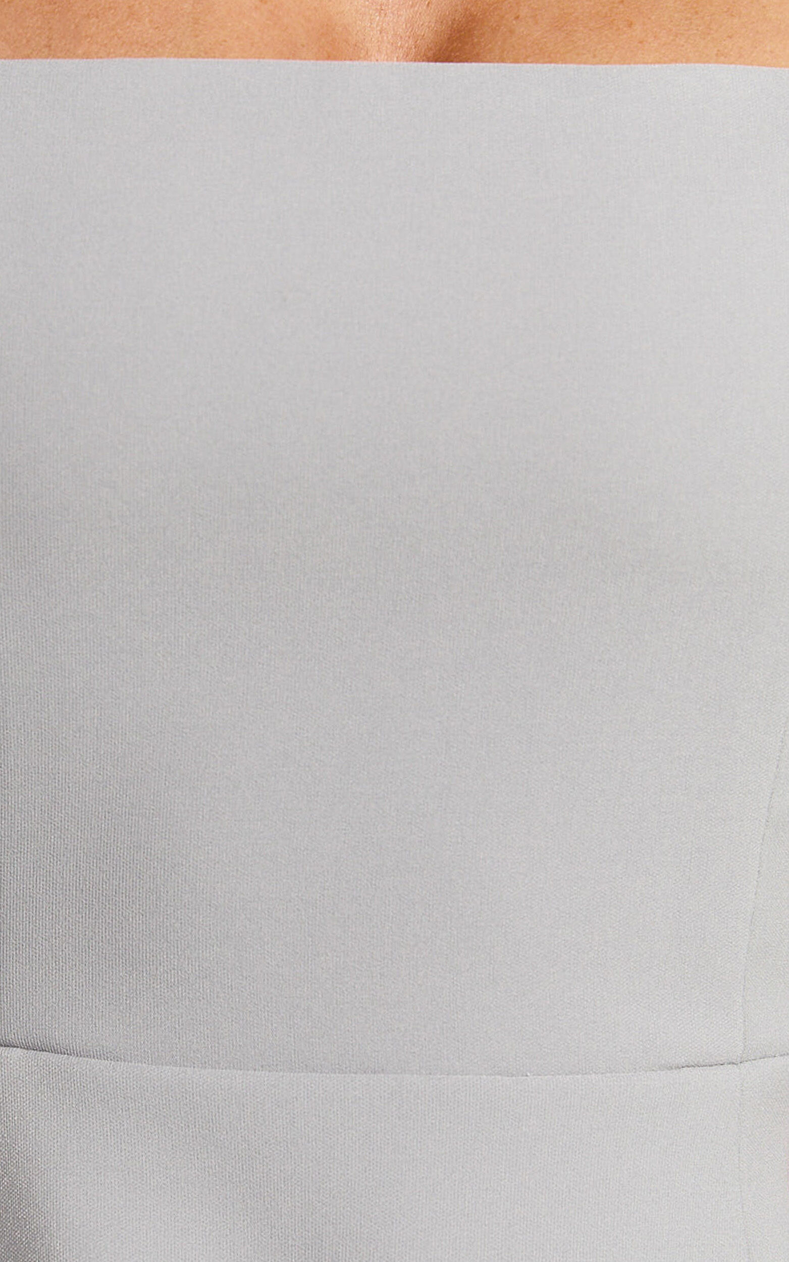 Katia Mini Dress - Strappy Corset A Line Dress in Dove Grey