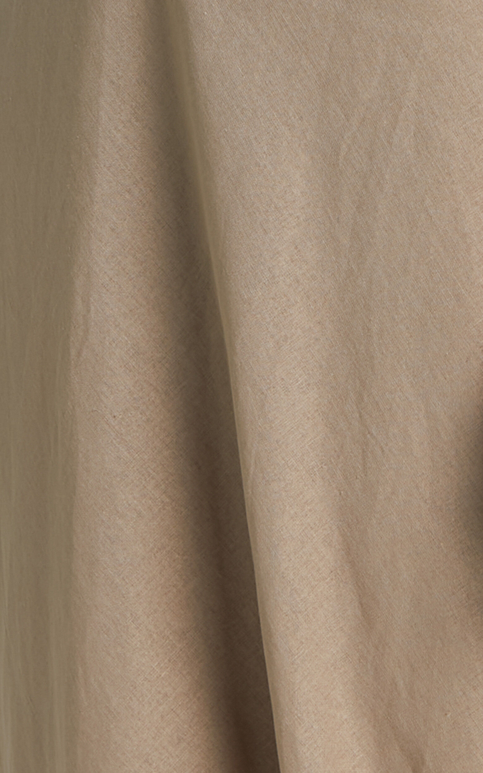 Lucas Midi Dress - Ruched Bust Linen Dress in Tobacco