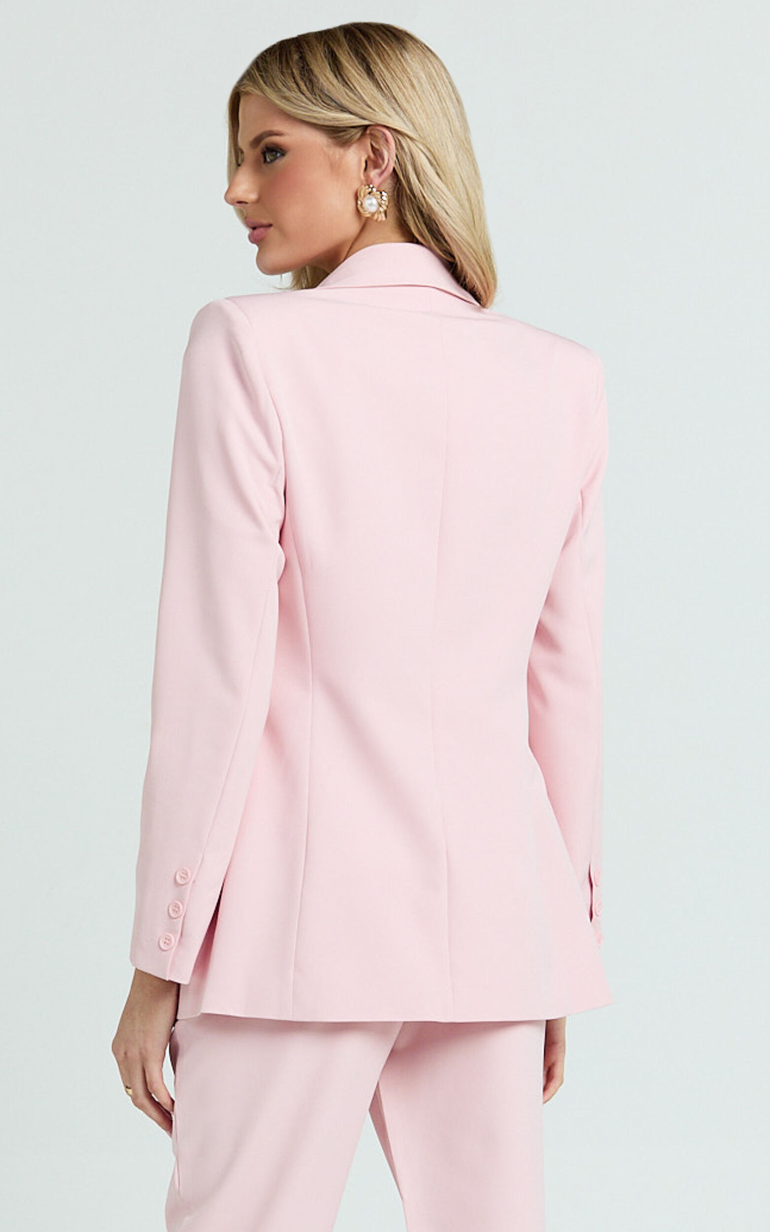 Hermie Blazer - Single Breasted Blazer in Pale Pink