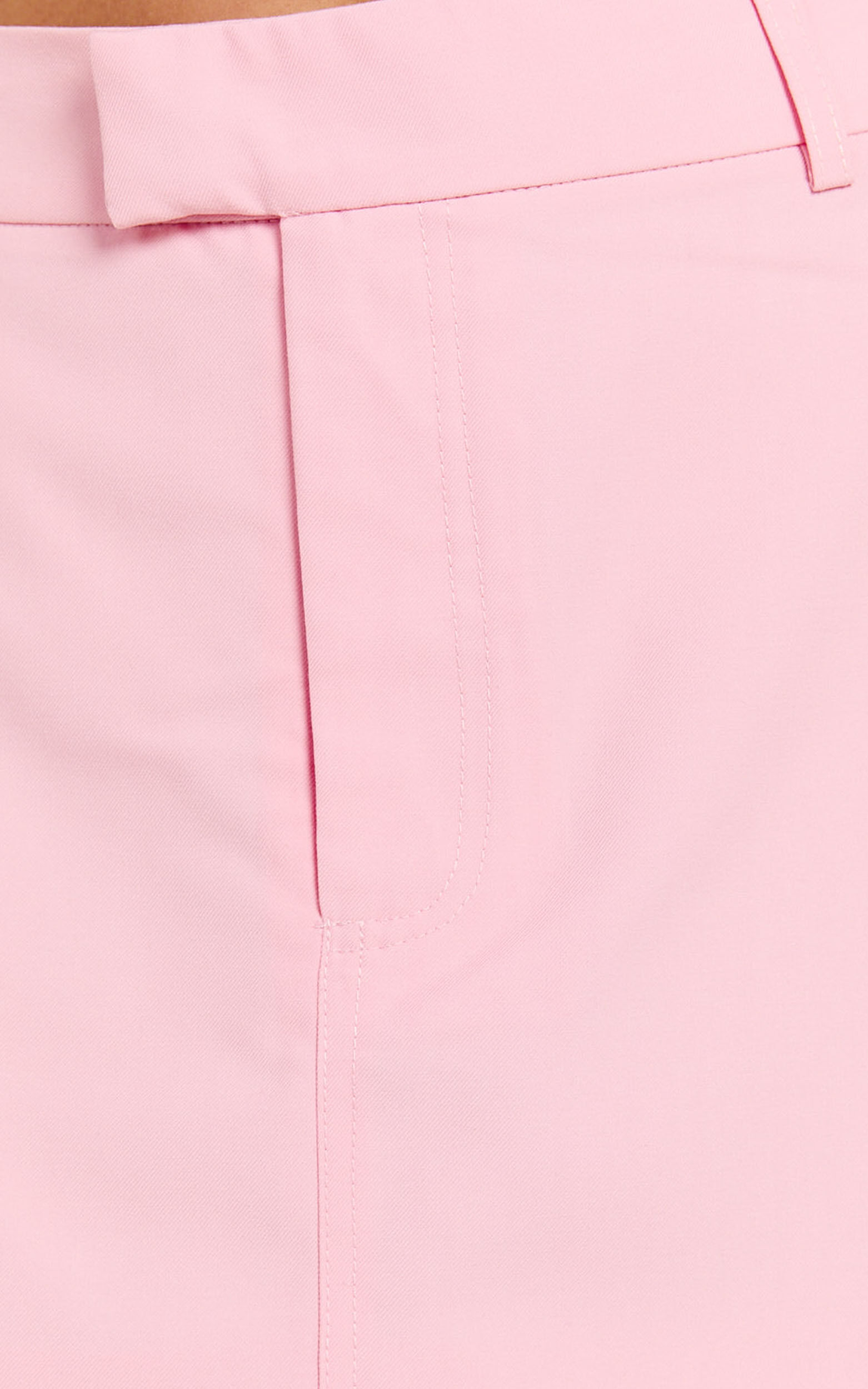 Desi Mini Skirt - Tailored Mid Waisted Skirt in Pale Pink
