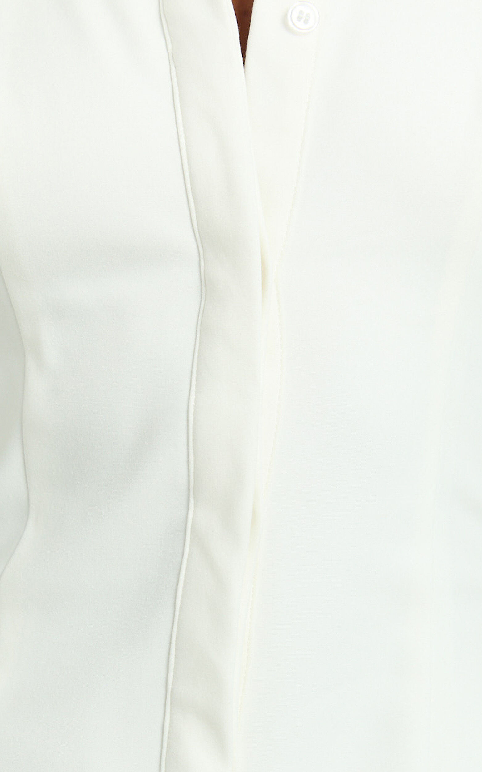 Lillibelle Midi Dress - Collared Button Down Bodycon Dress in Off White