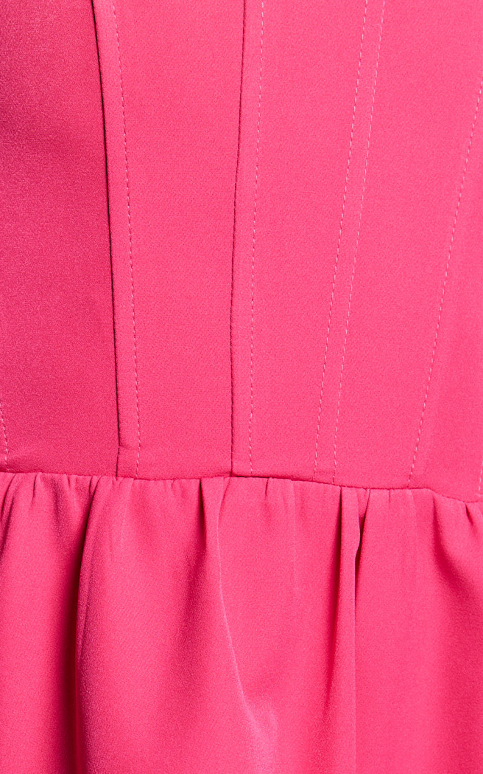 Zelda Mini Dress - Corset Front Tiered Lace Up Mini Dress in Pink