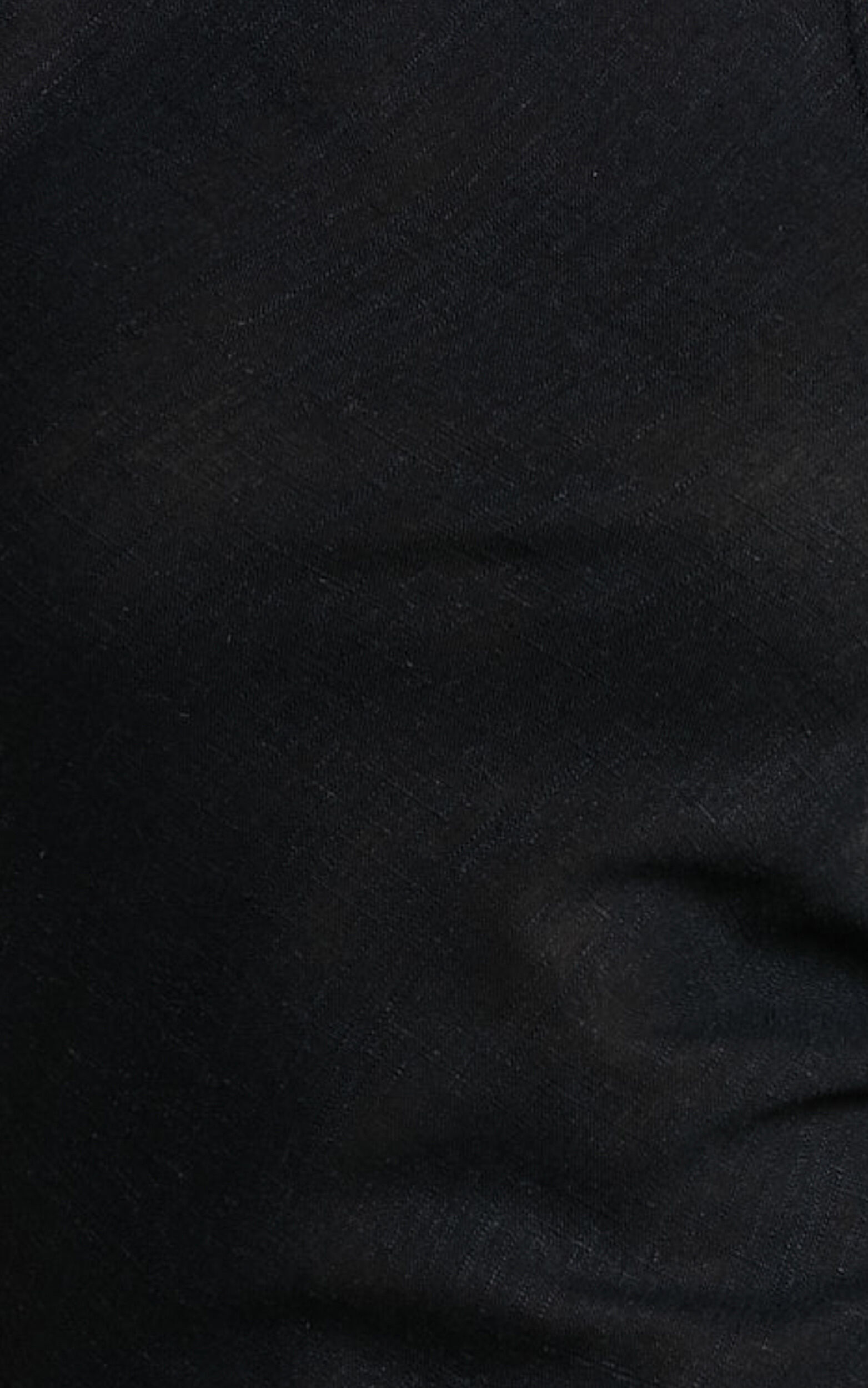 Fernley Midi Dress - Linen Racer Neck Slip Dress in Black